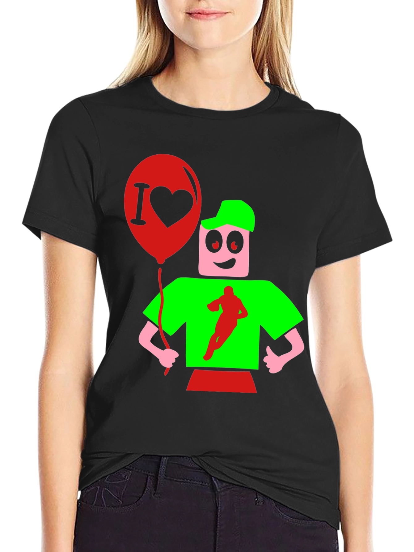 Cartoon Graphic Print Black T-Shirt