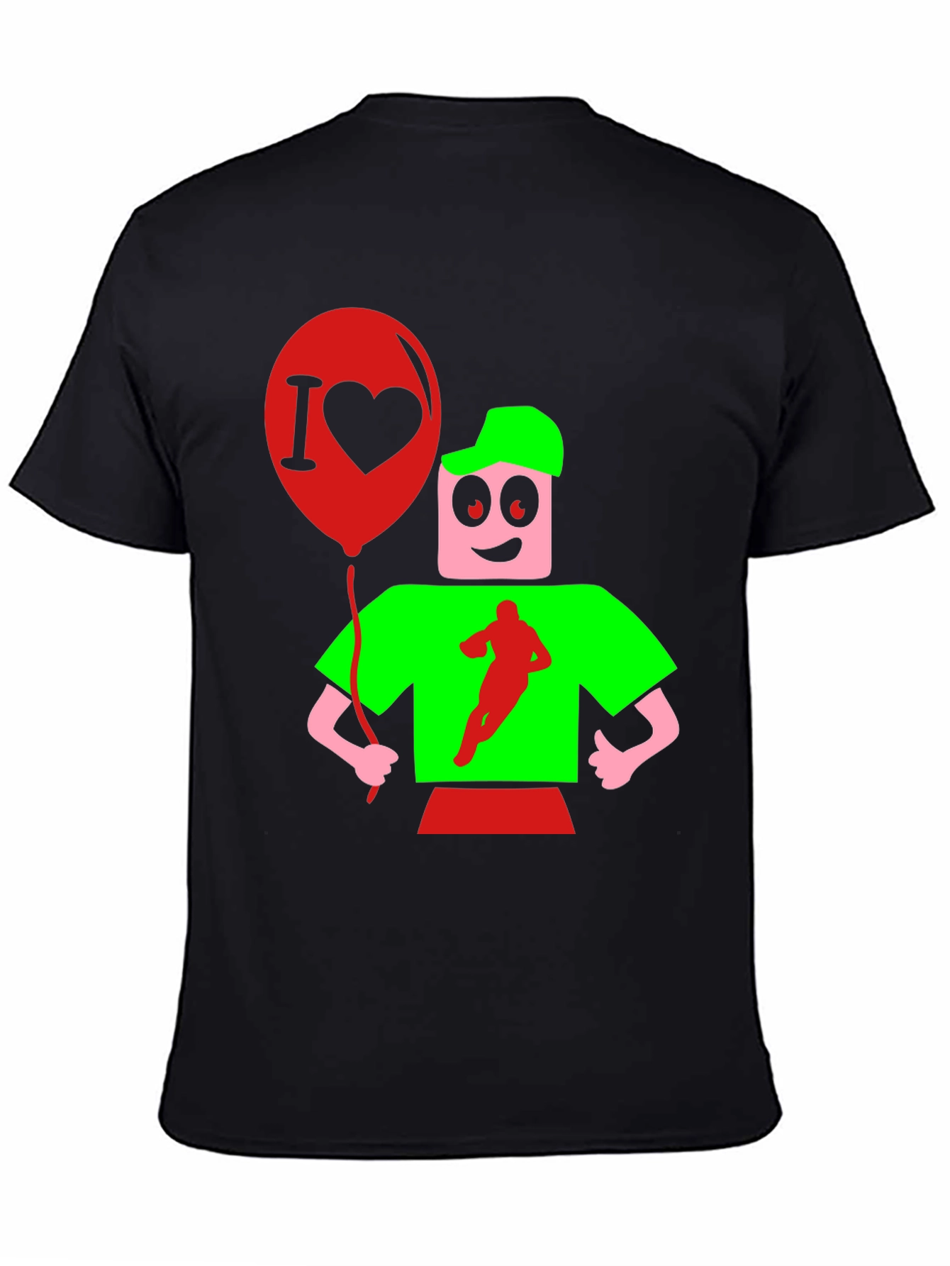 Cartoon Graphic Print Black T-Shirt