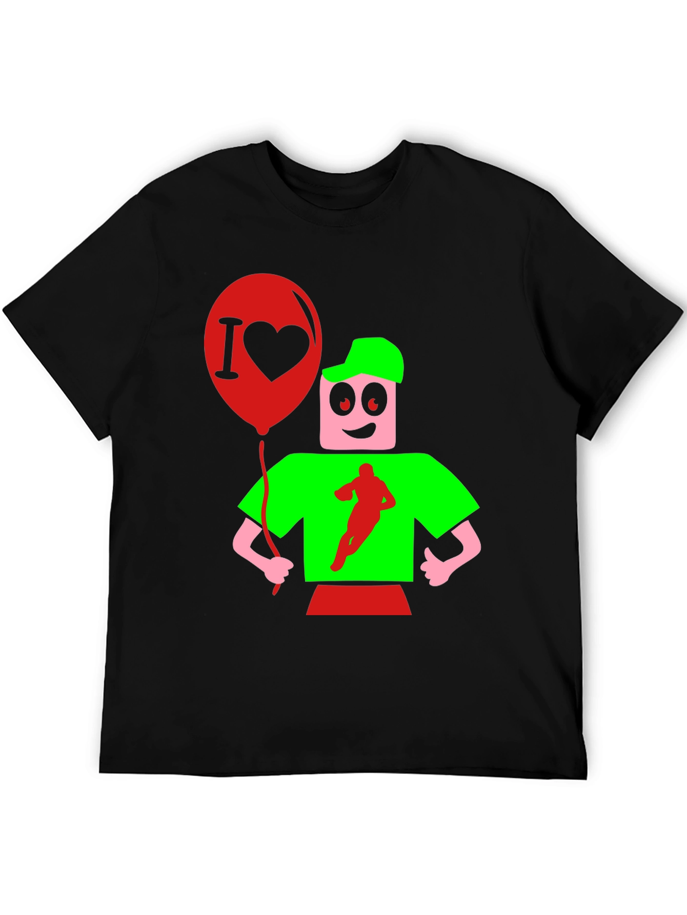 Cartoon Graphic Print Black T-Shirt