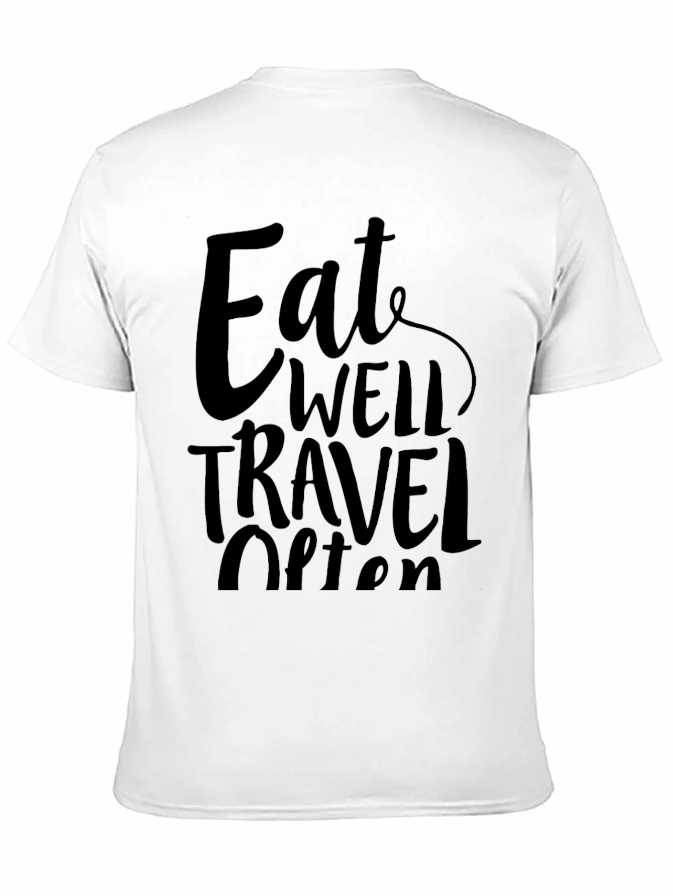 Eat Well Travel Often Black Graphic Tee Shirt