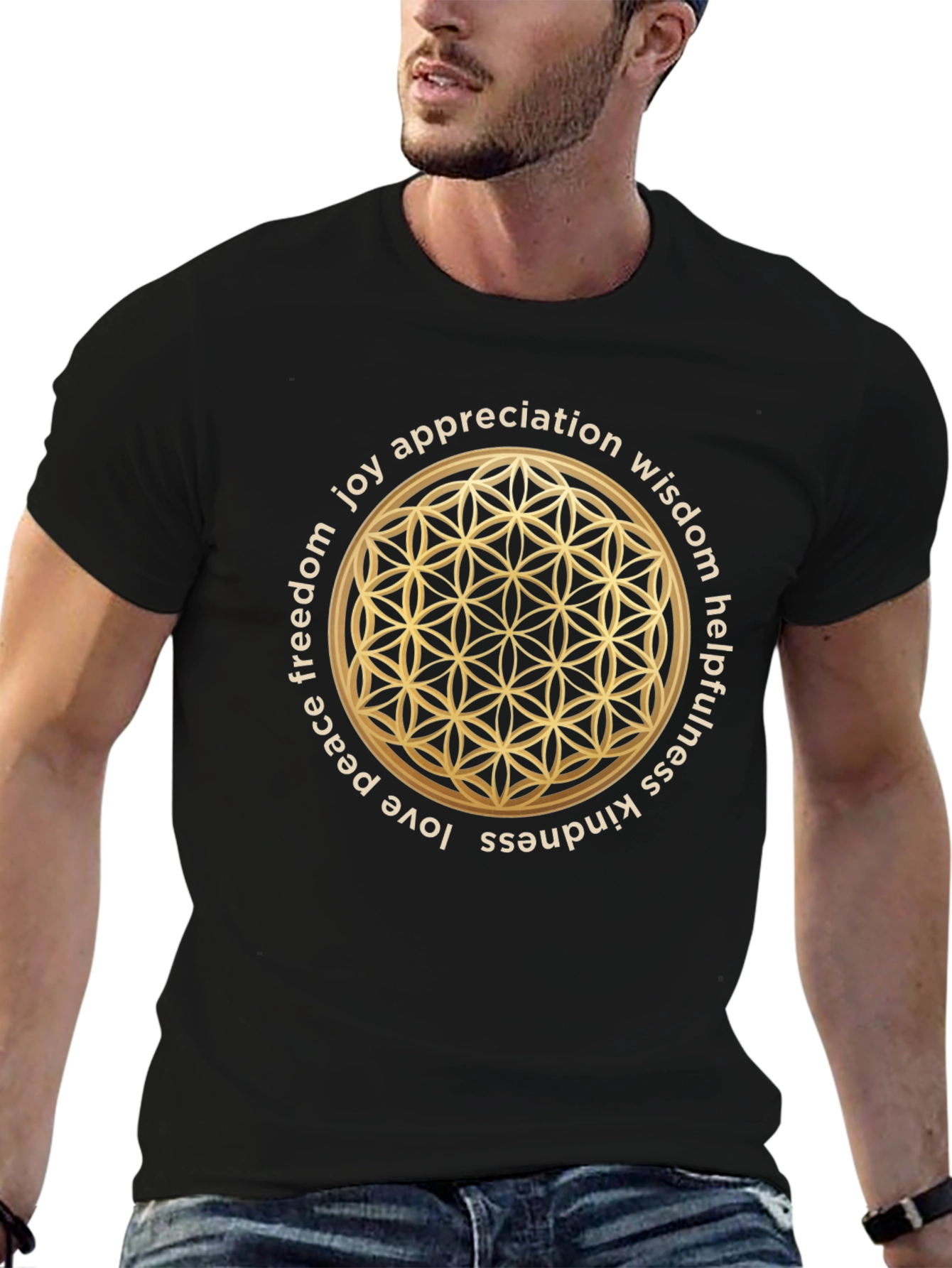 Sacred Geometry T-Shirt - Flower of Life Design
