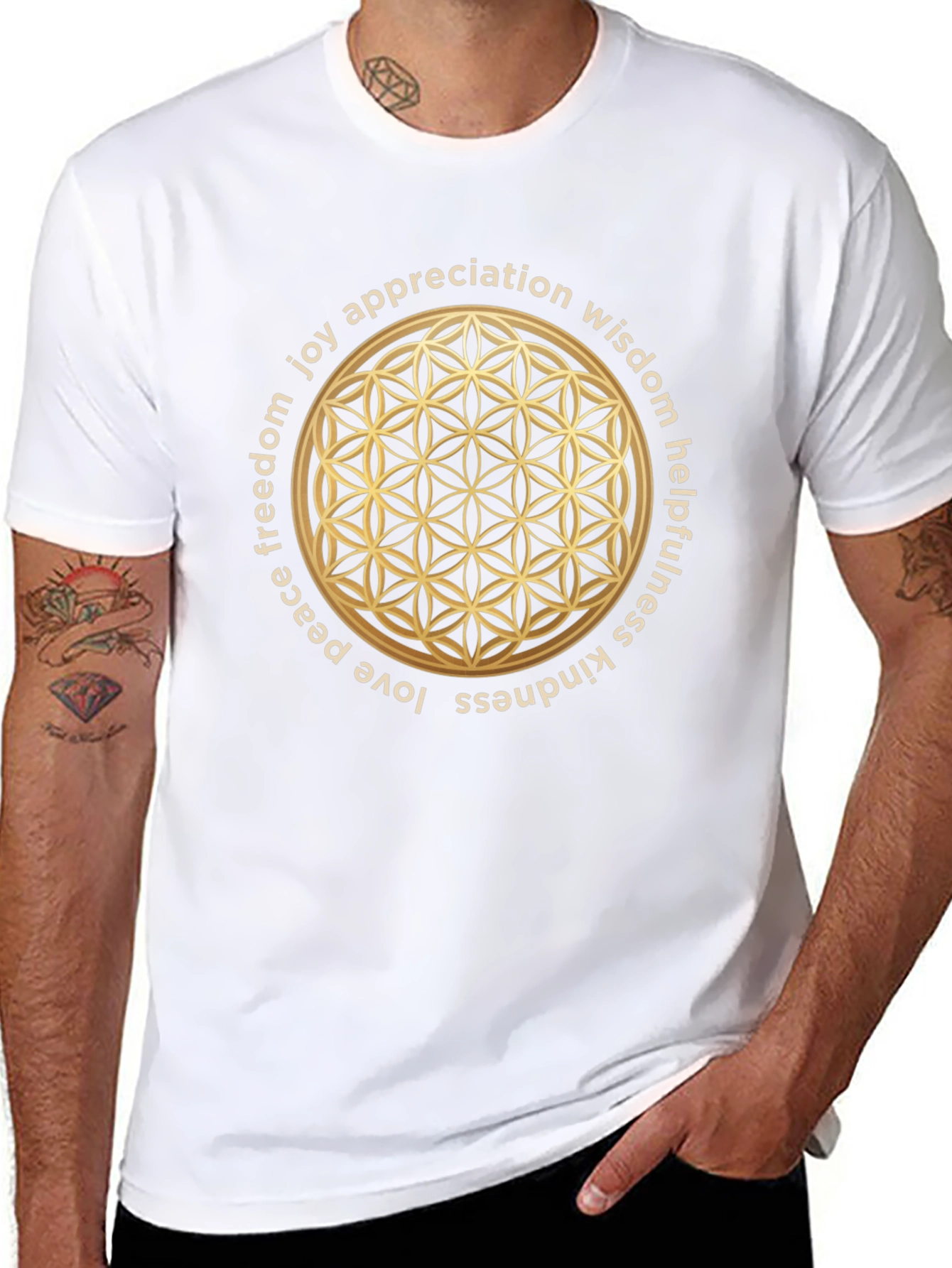 Sacred Geometry T-Shirt - Flower of Life Design