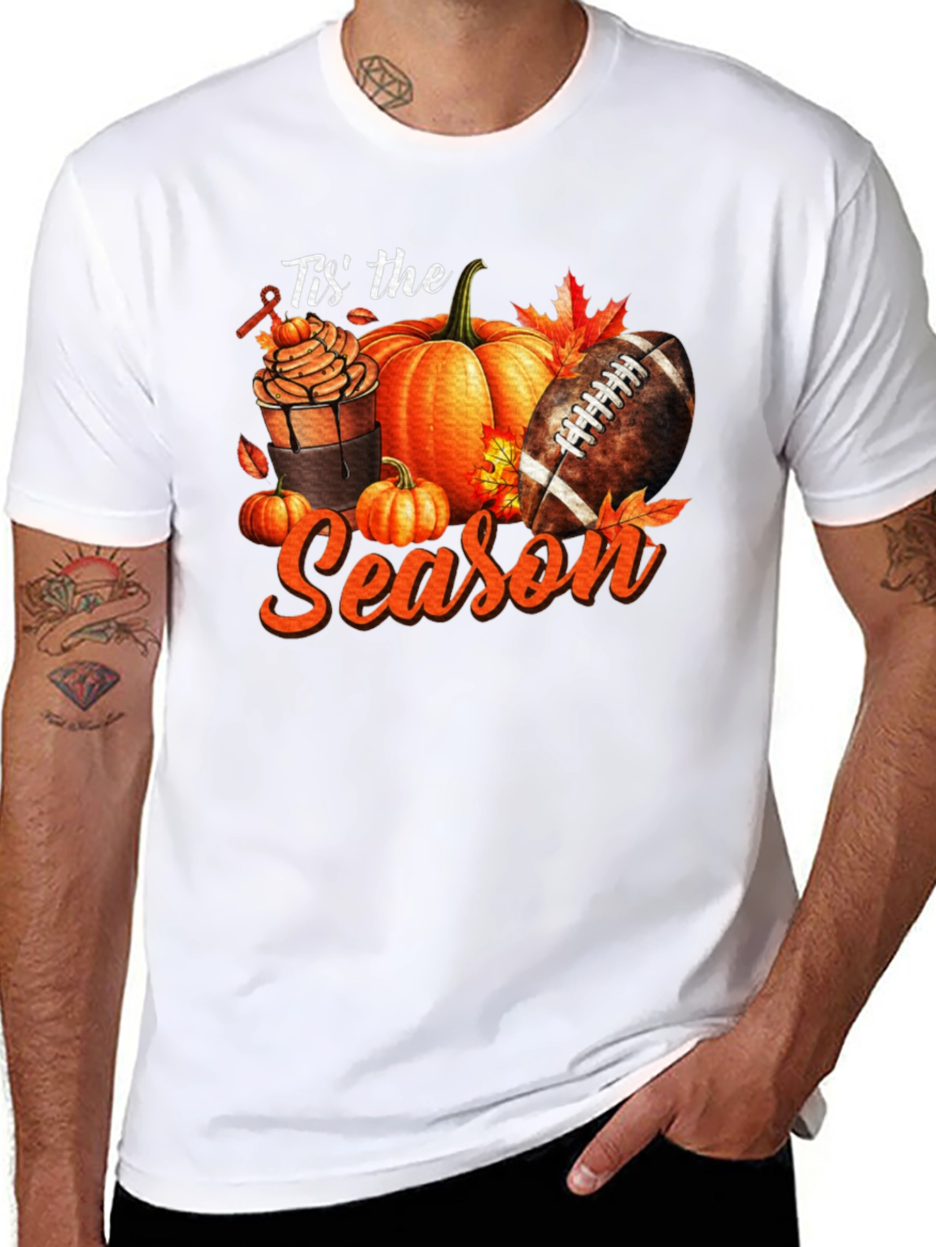 Tis the Season Football Pumpkin Graphic Tee