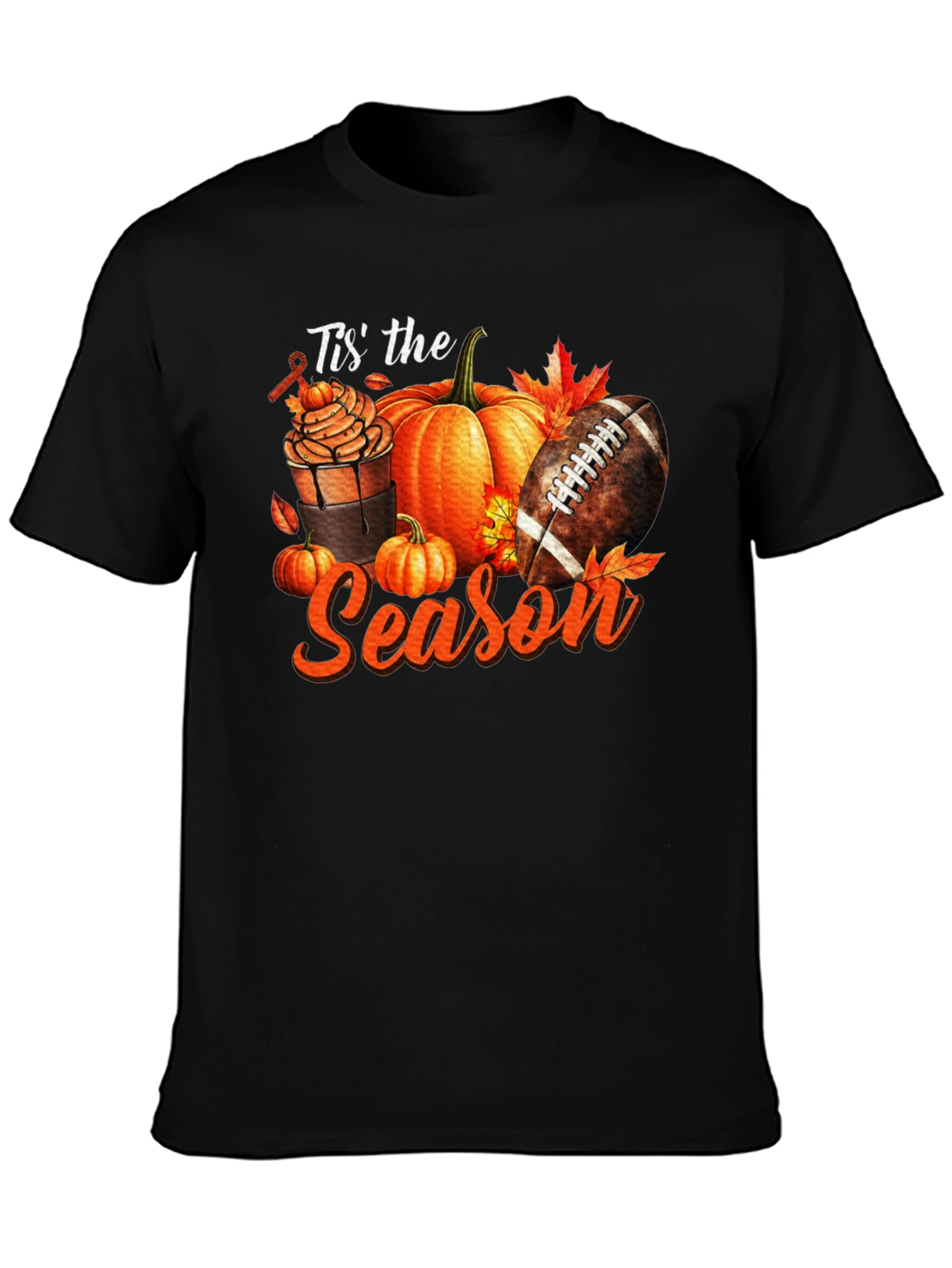 Tis the Season Football Pumpkin Graphic Tee