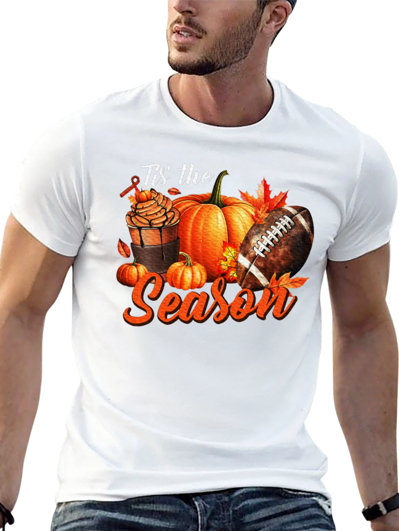 Tis the Season Football Pumpkin Graphic Tee