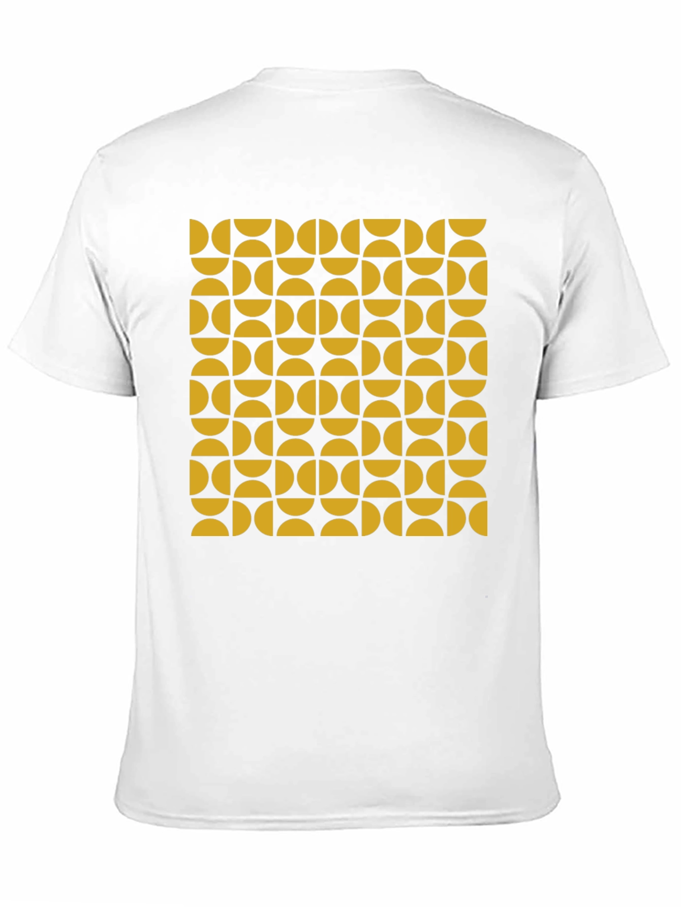 Retro Geometric Pattern Tee - Mustard & Black