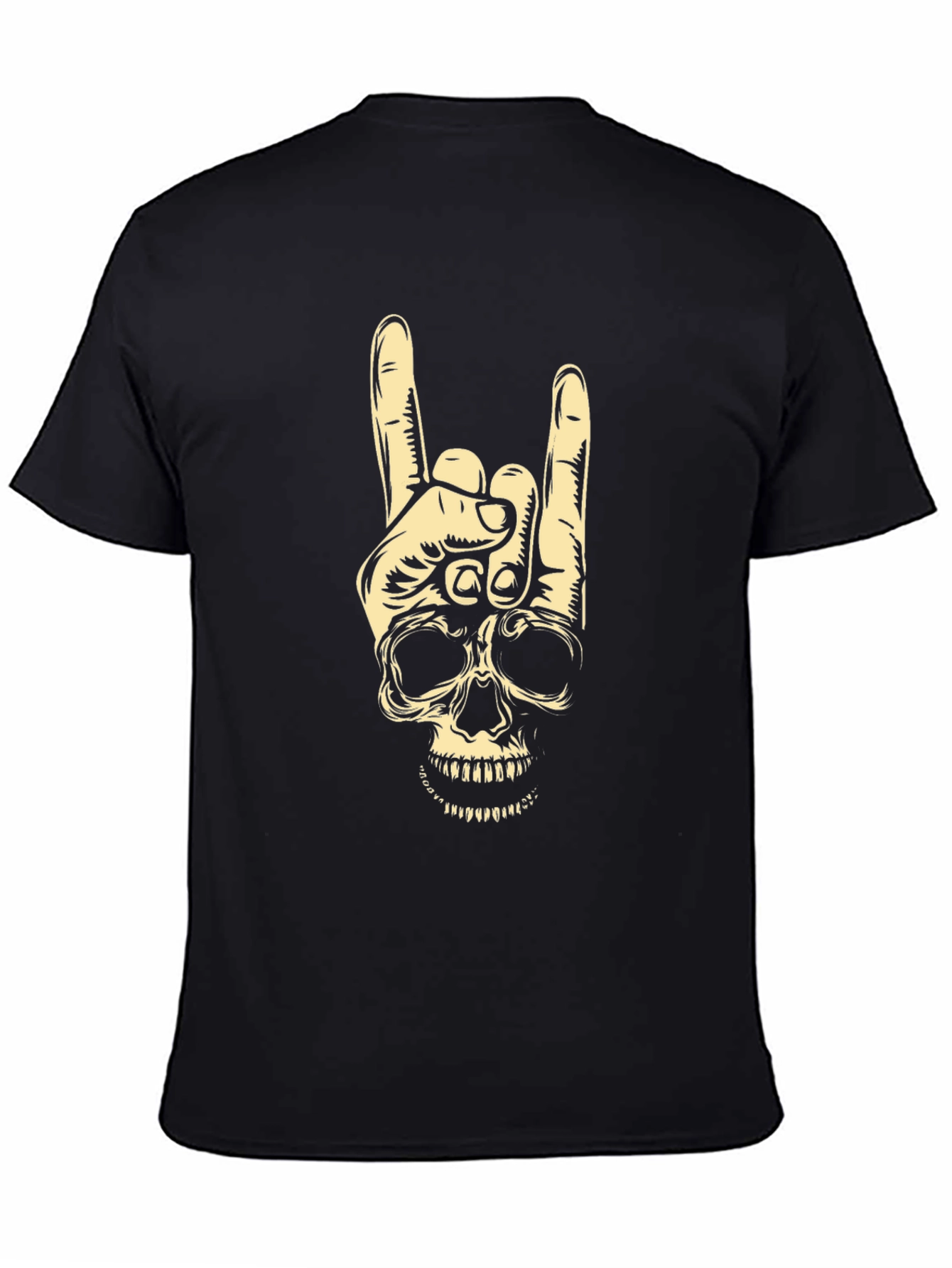 Rock On Skull Graphic Tee - Black