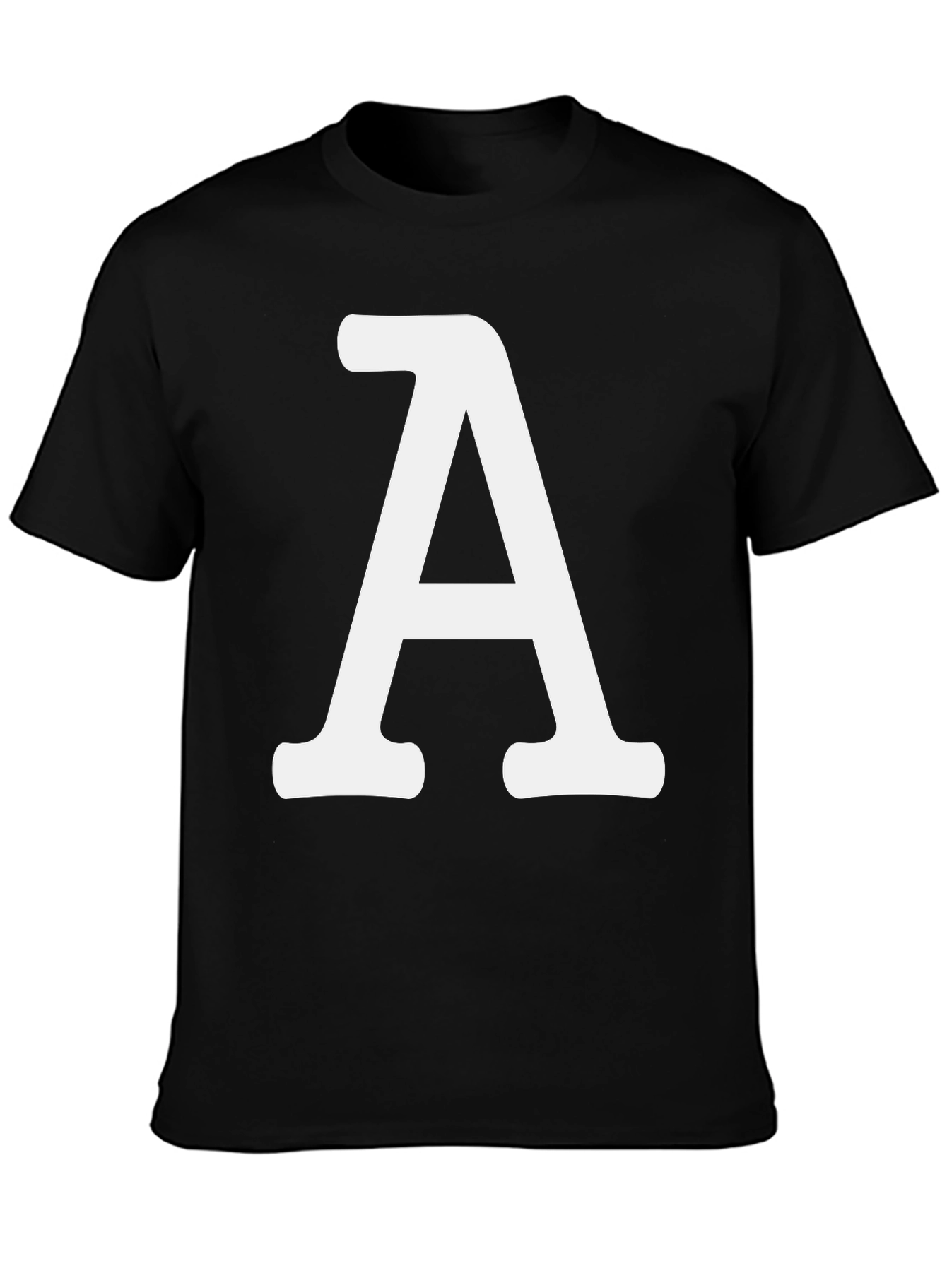 Bold Initial A Graphic Tee - Casual Cotton T-Shirt