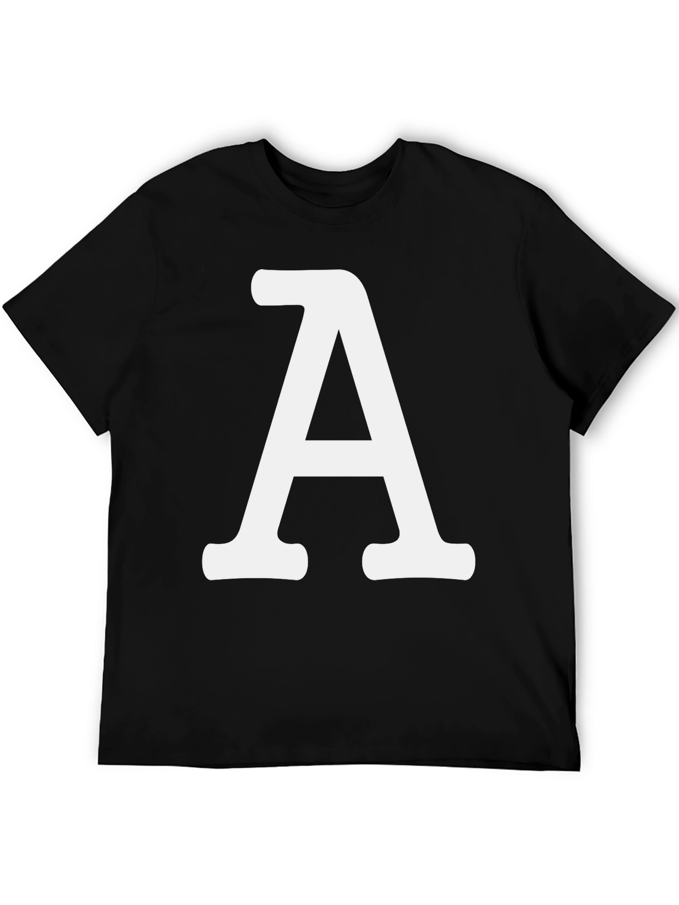 Bold Initial A Graphic Tee - Casual Cotton T-Shirt