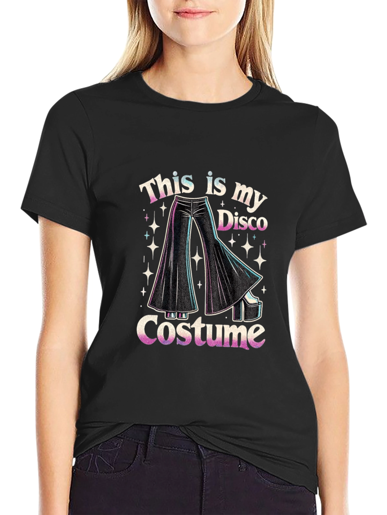 Disco Costume Graphic Tee - Retro Style