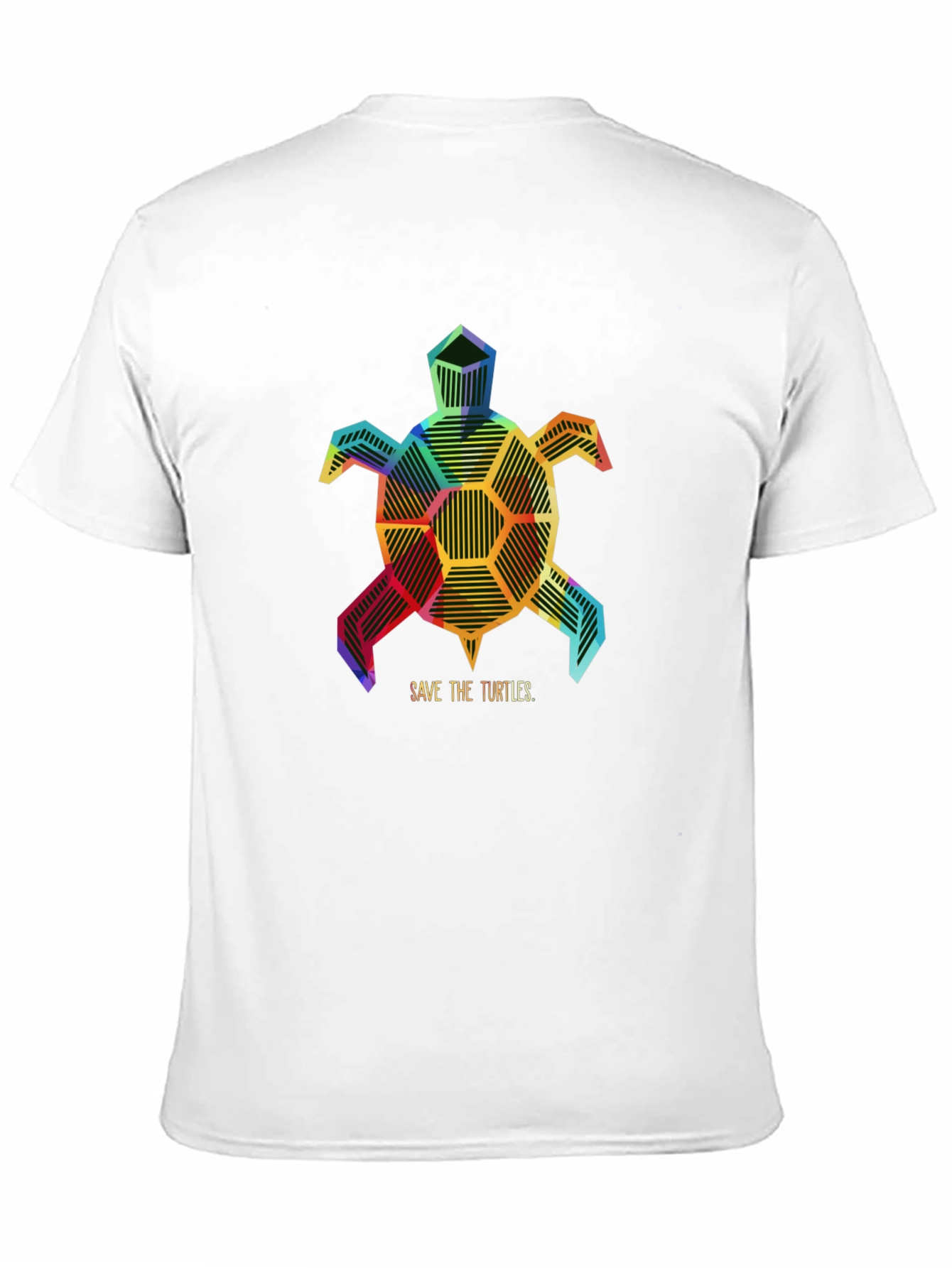 Geometric Turtle Save Turtles Graphic Tee - Black