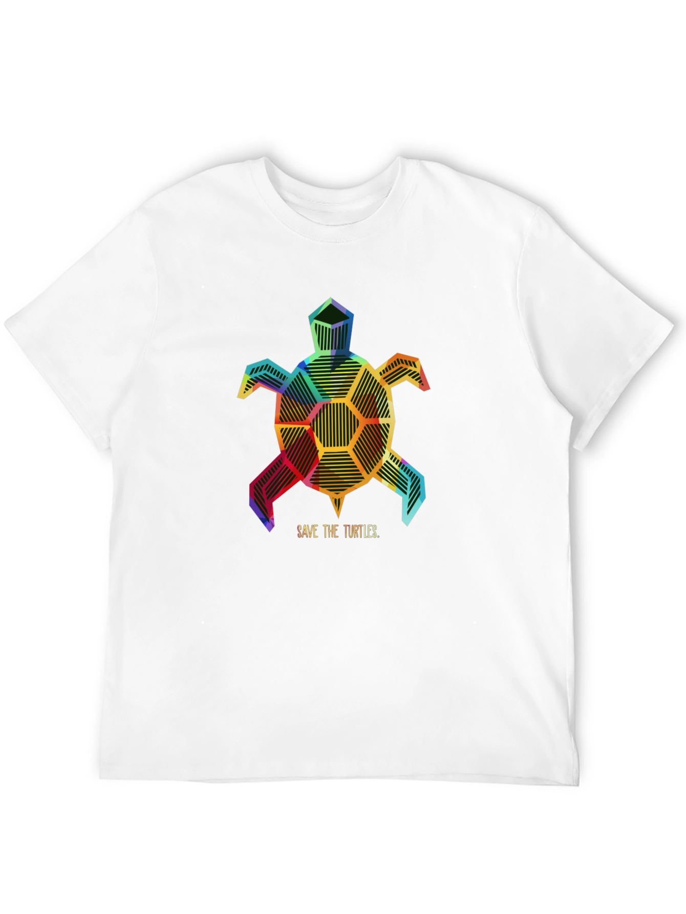 Geometric Turtle Save Turtles Graphic Tee - Black
