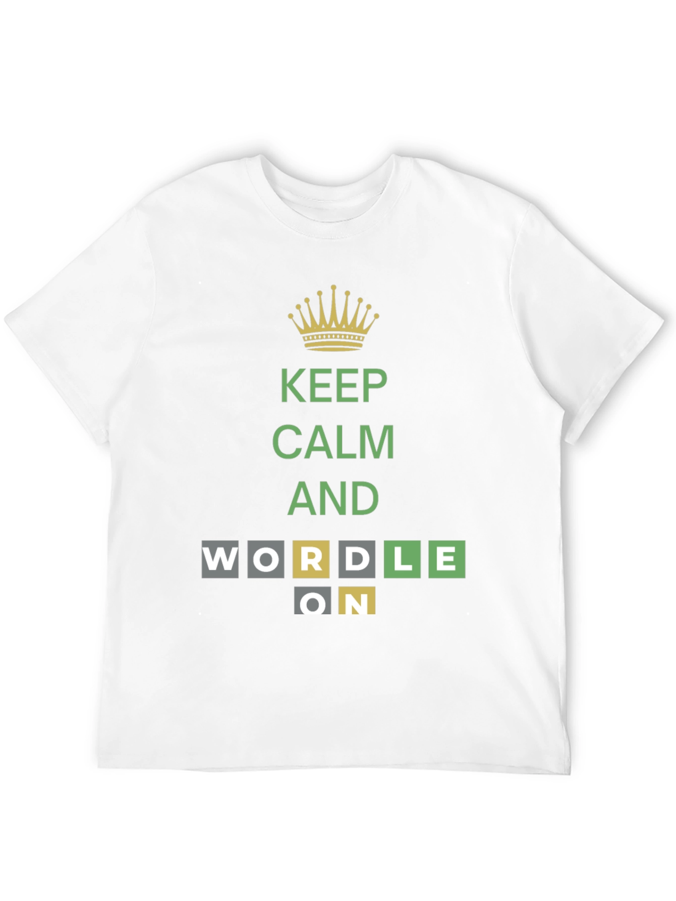 Keep Calm and Wordle On Black T-Shirt