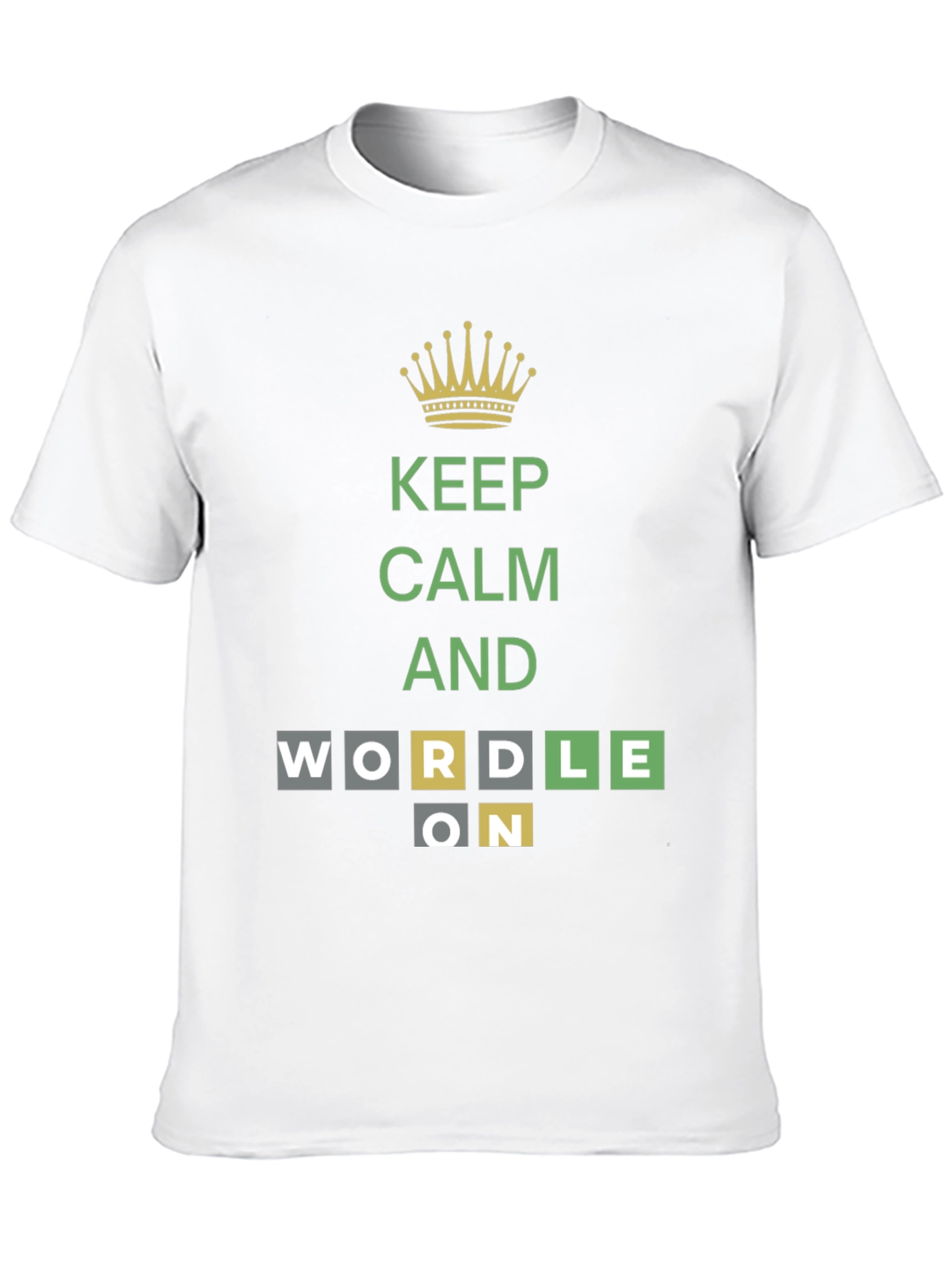 Keep Calm and Wordle On Black T-Shirt