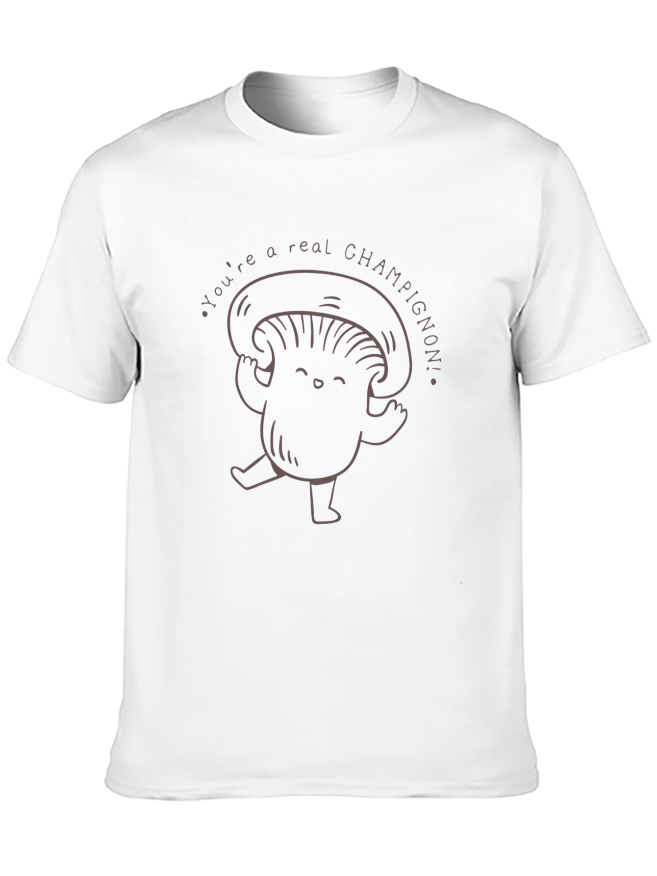 Mushroom Champignon Graphic Black T-Shirt