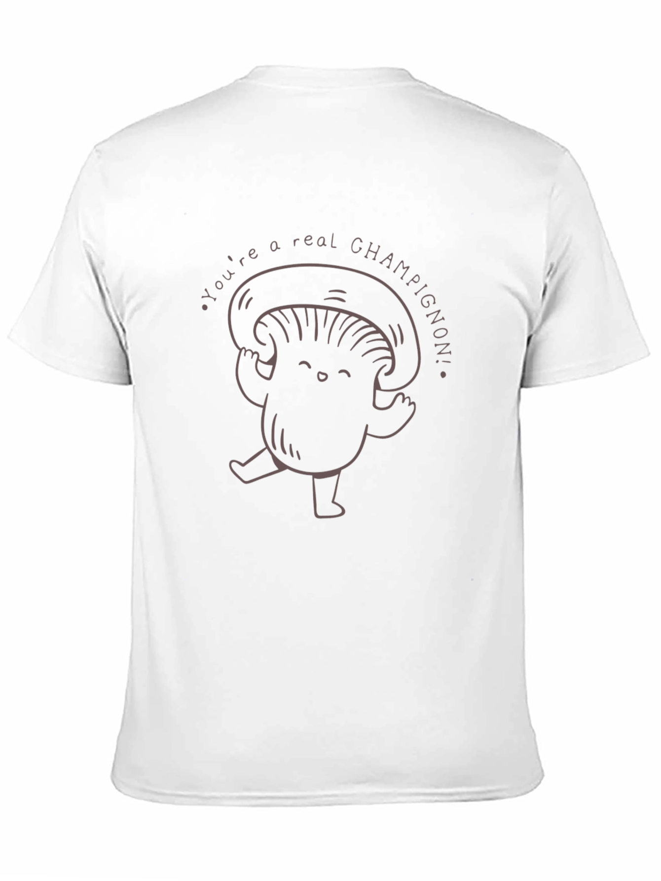 Mushroom Champignon Graphic Black T-Shirt