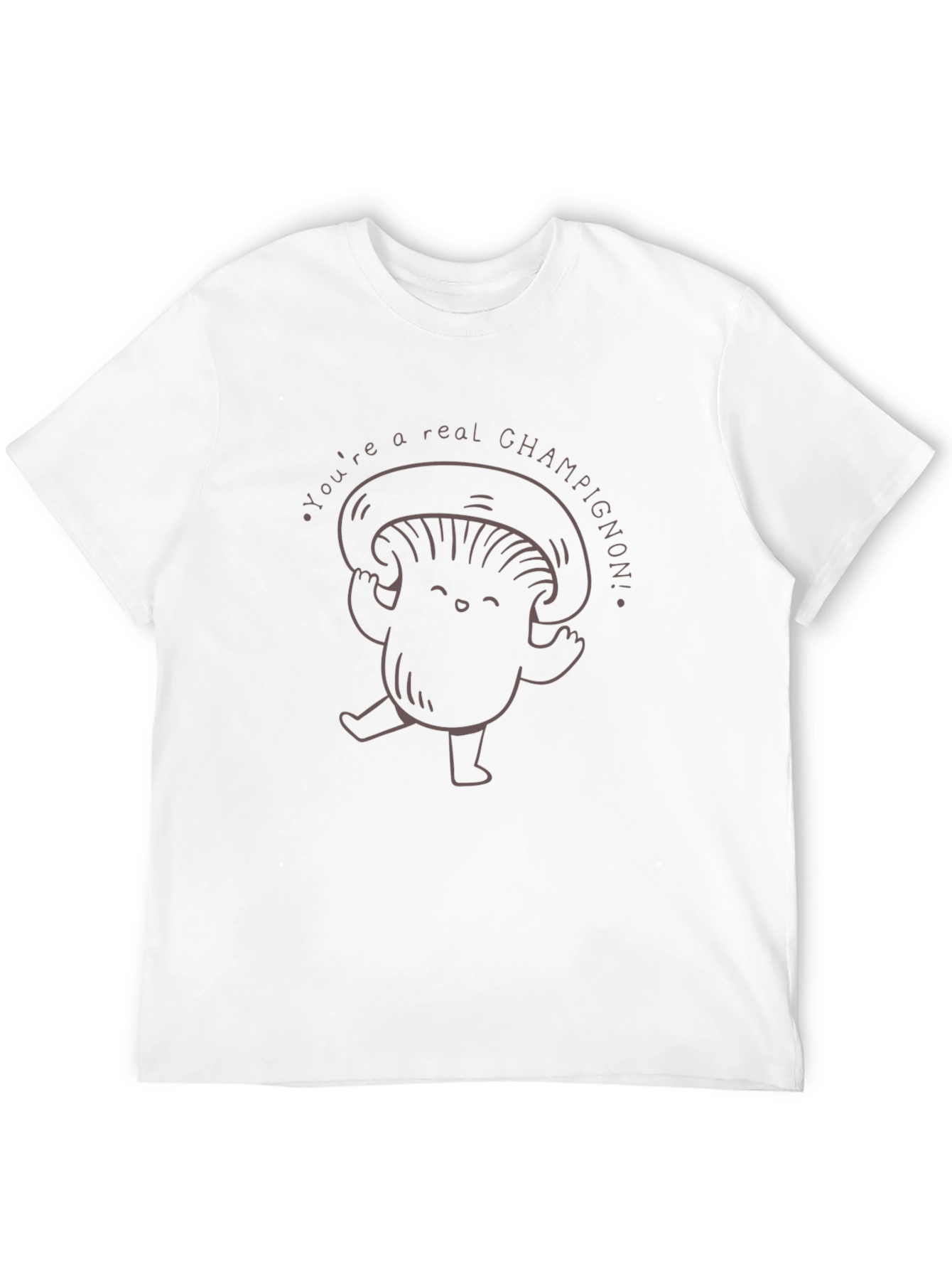 Mushroom Champignon Graphic Black T-Shirt