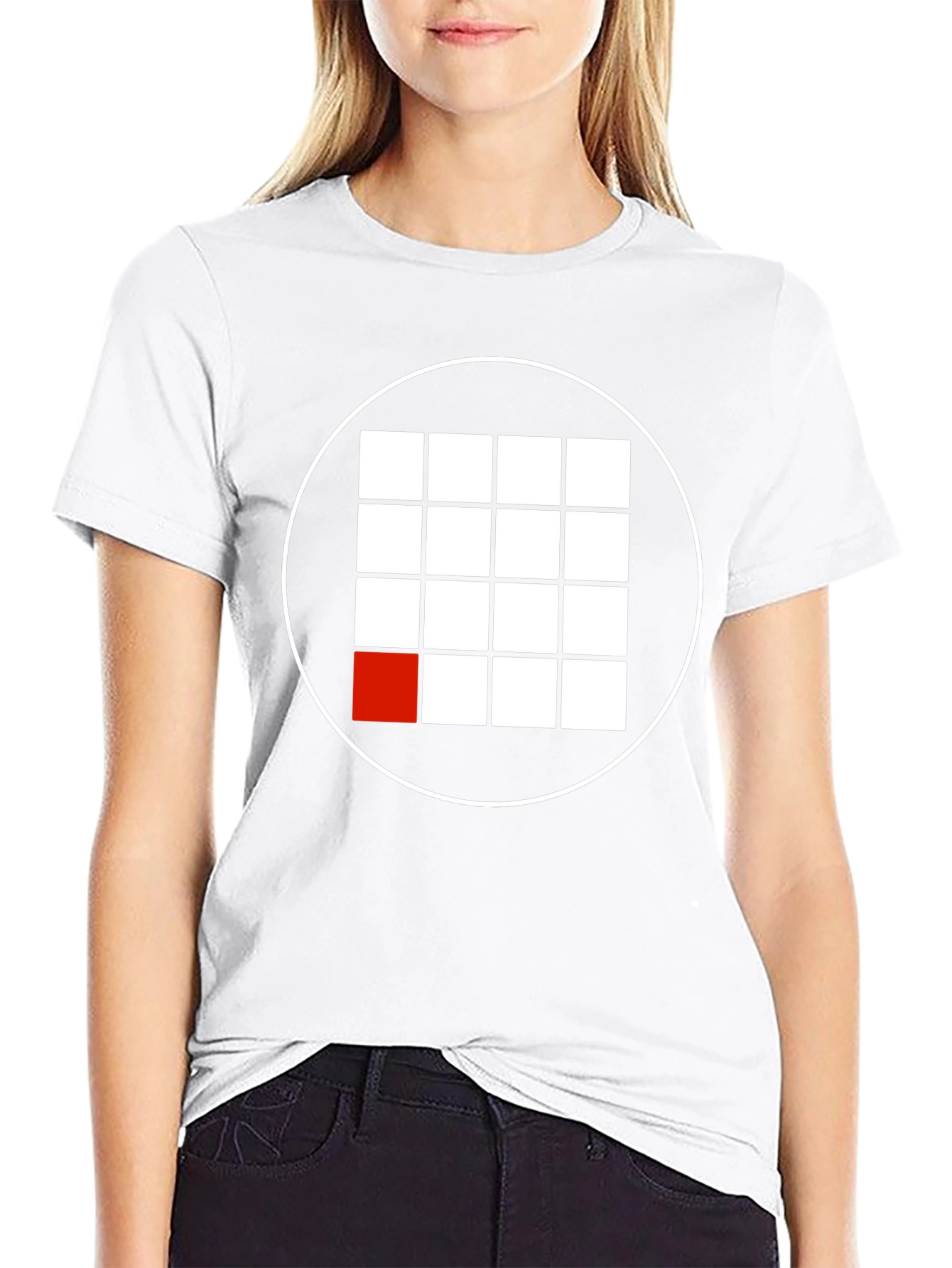 Grid Graphic Tee - Modern Minimalist Shirt