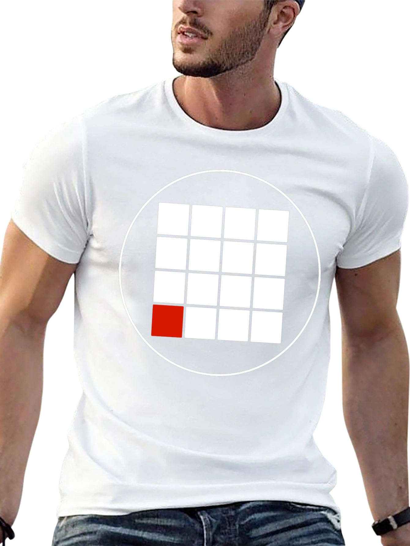 Grid Graphic Tee - Modern Minimalist Shirt