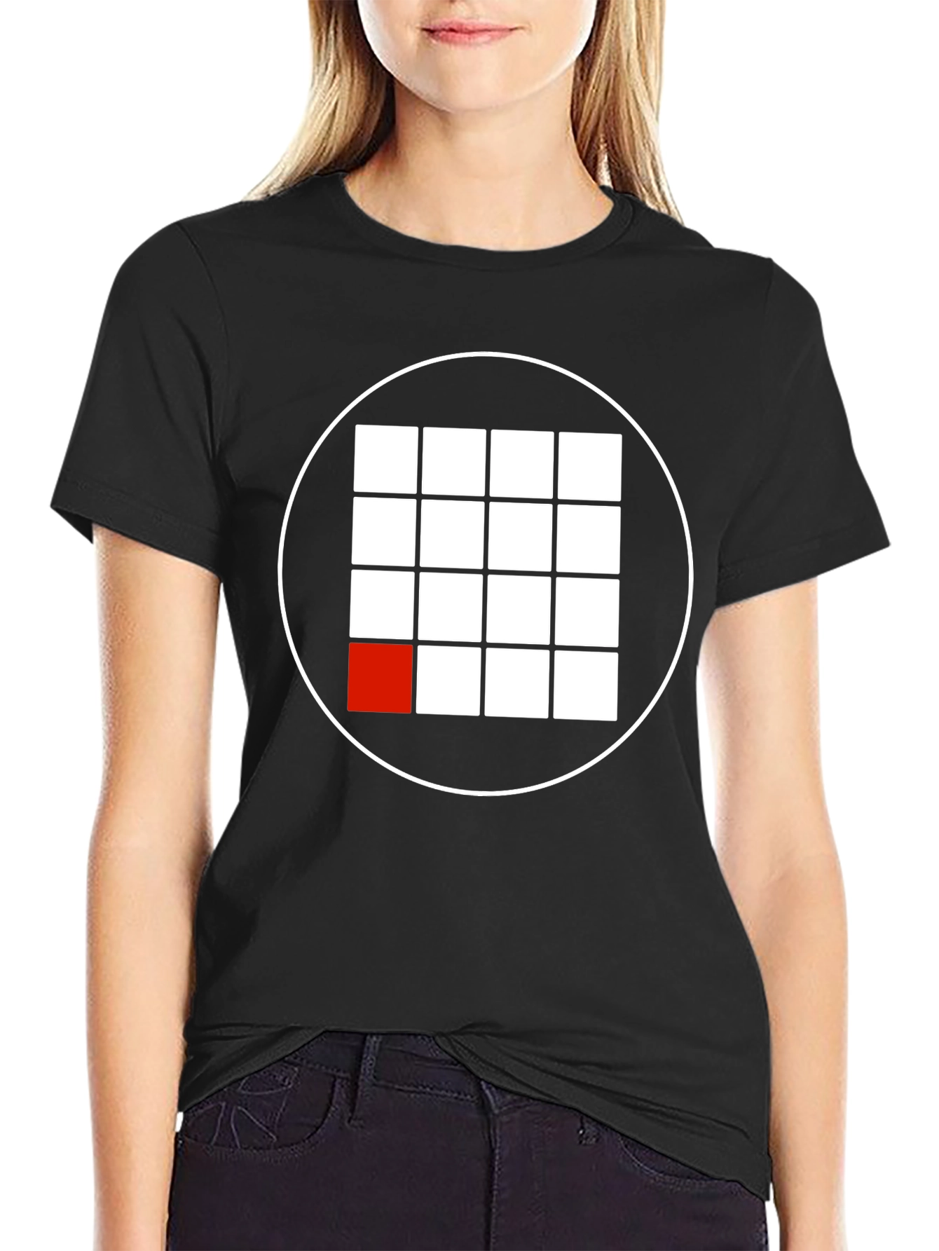 Grid Graphic Tee - Modern Minimalist Shirt