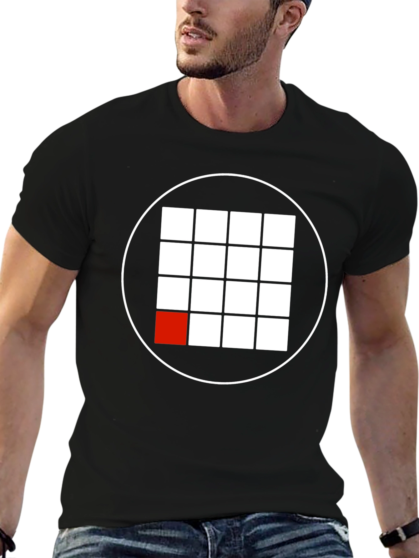Grid Graphic Tee - Modern Minimalist Shirt