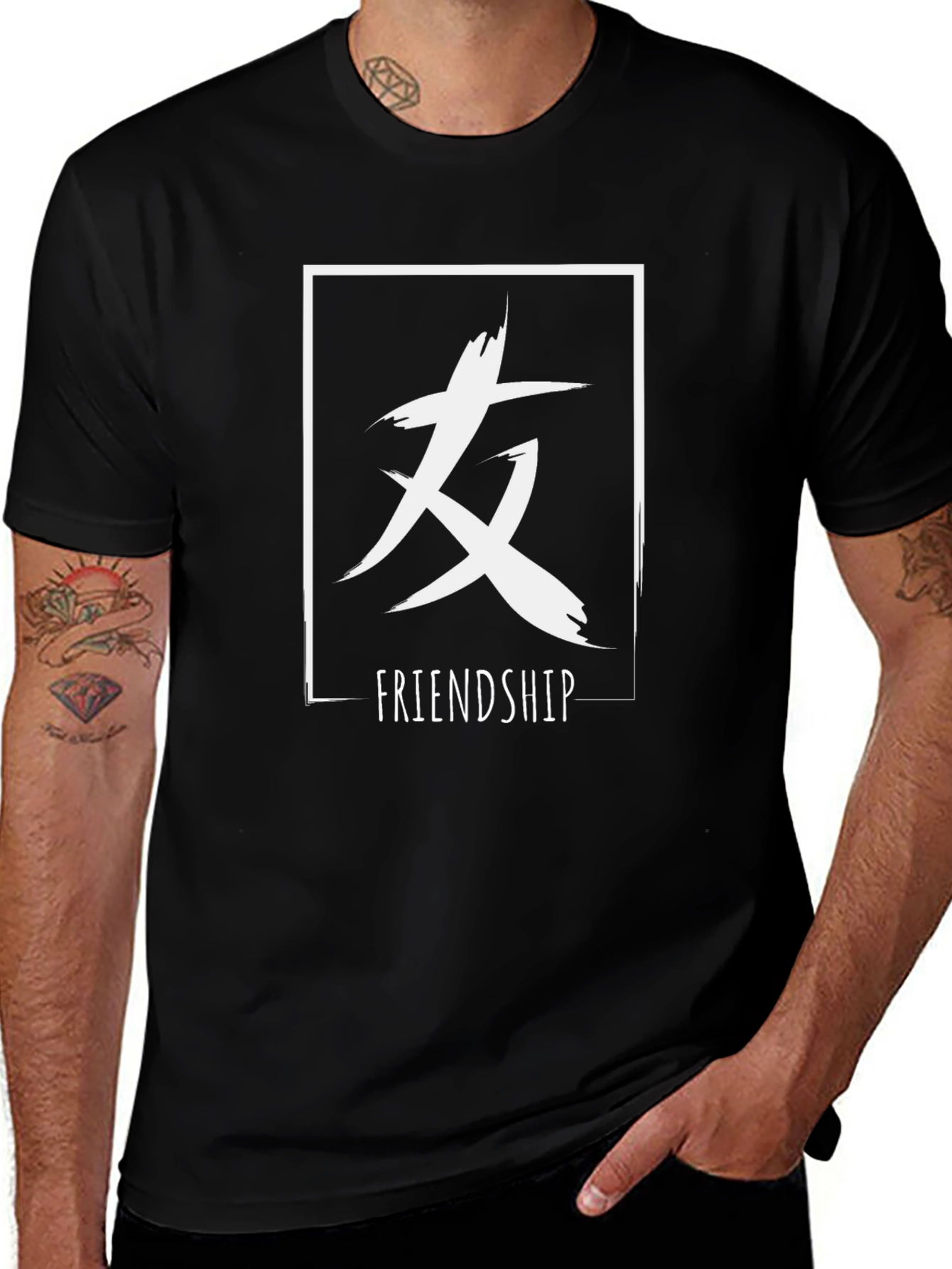 Friendship Graphic T-Shirt - Stylish Crew Neck Tee