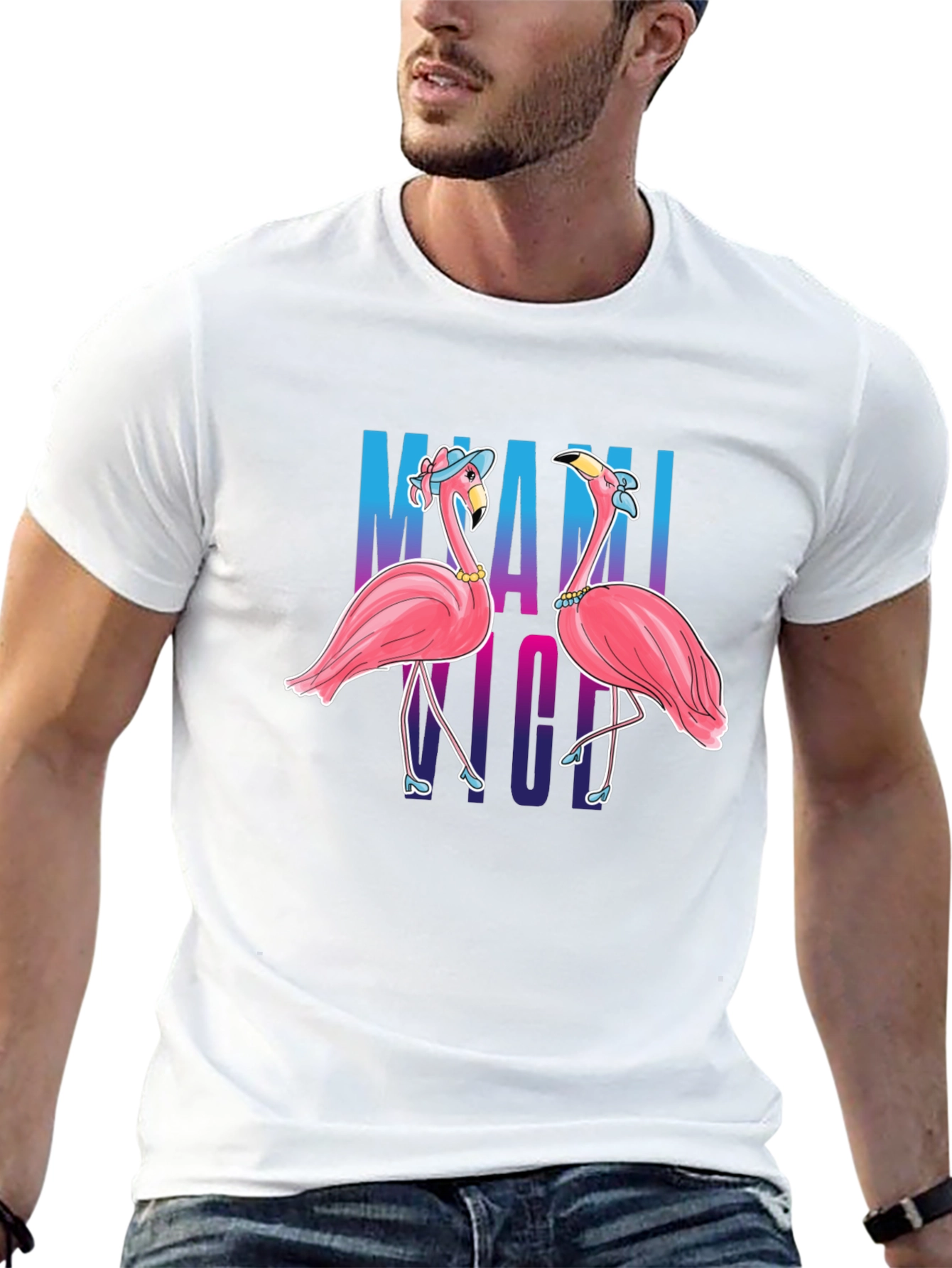 Miami Nights Flamingo T-Shirt