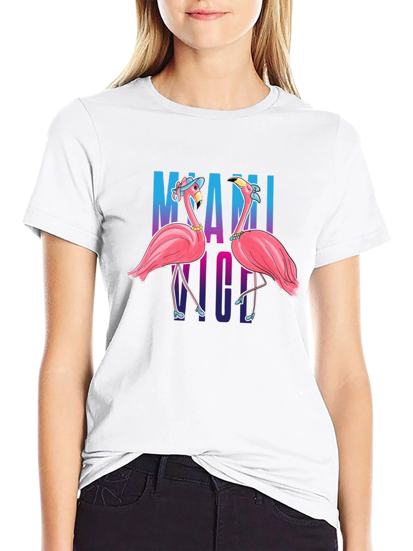 Miami Nights Flamingo T-Shirt