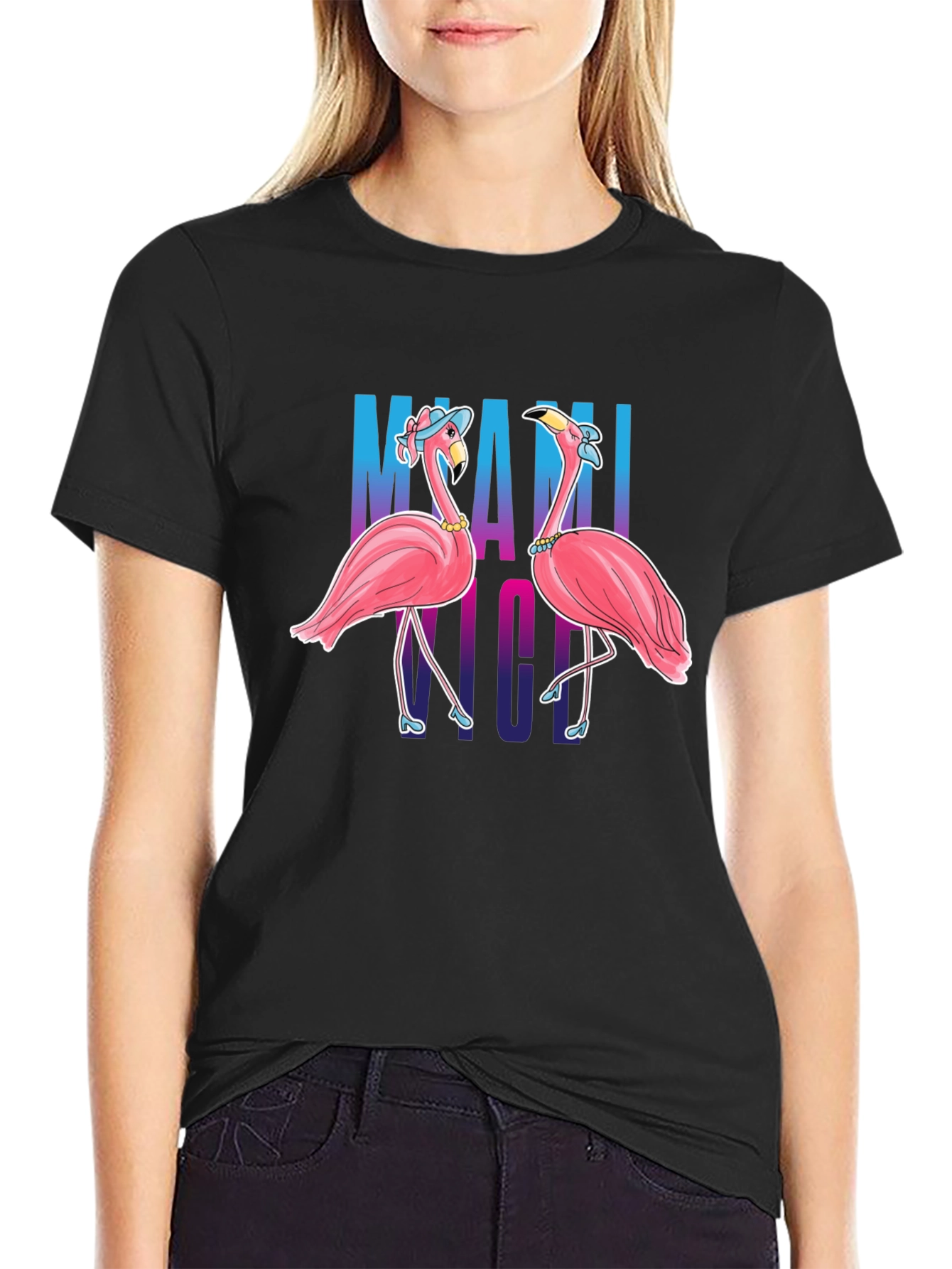 Miami Nights Flamingo T-Shirt