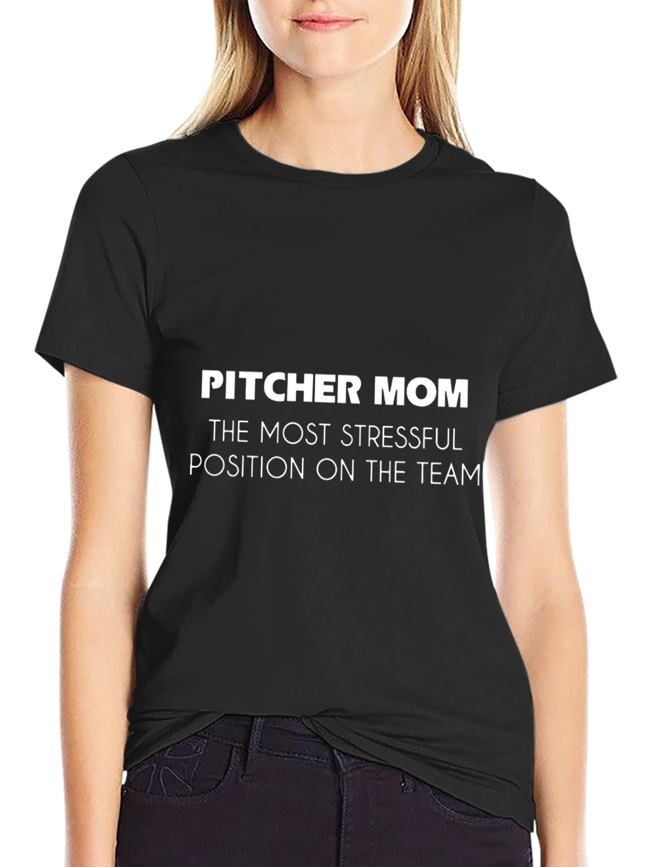 Pitcher Mom T-Shirt: Most Stressful Position