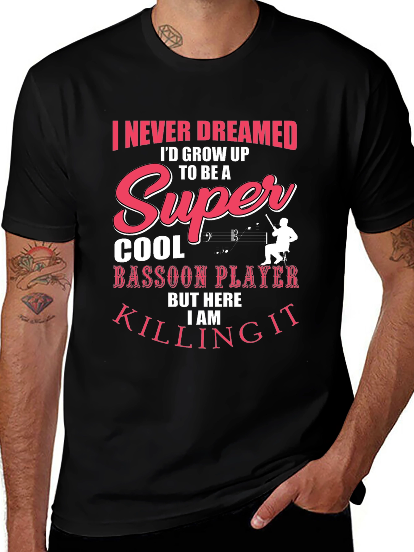 Super Cool Bassoon Player Graphic T-Shirt