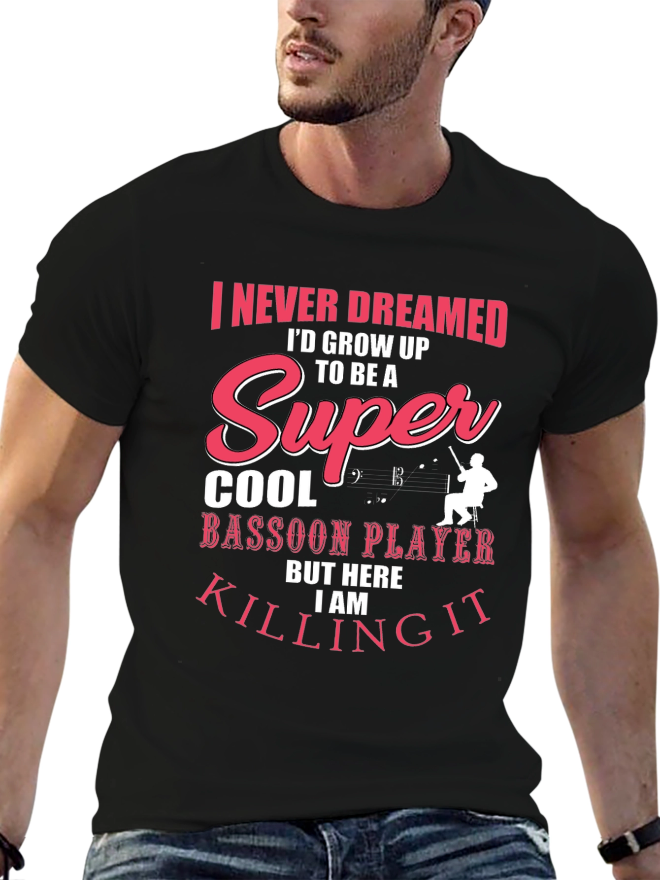 Super Cool Bassoon Player Graphic T-Shirt