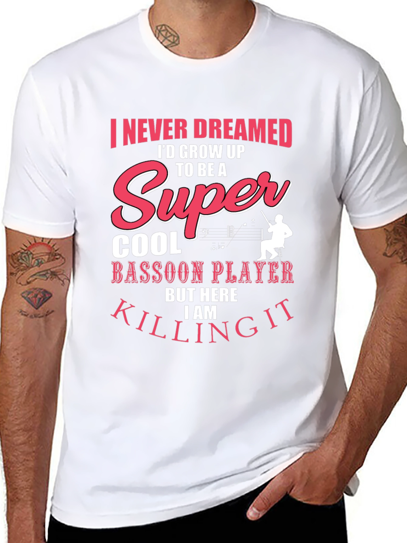 Super Cool Bassoon Player Graphic T-Shirt