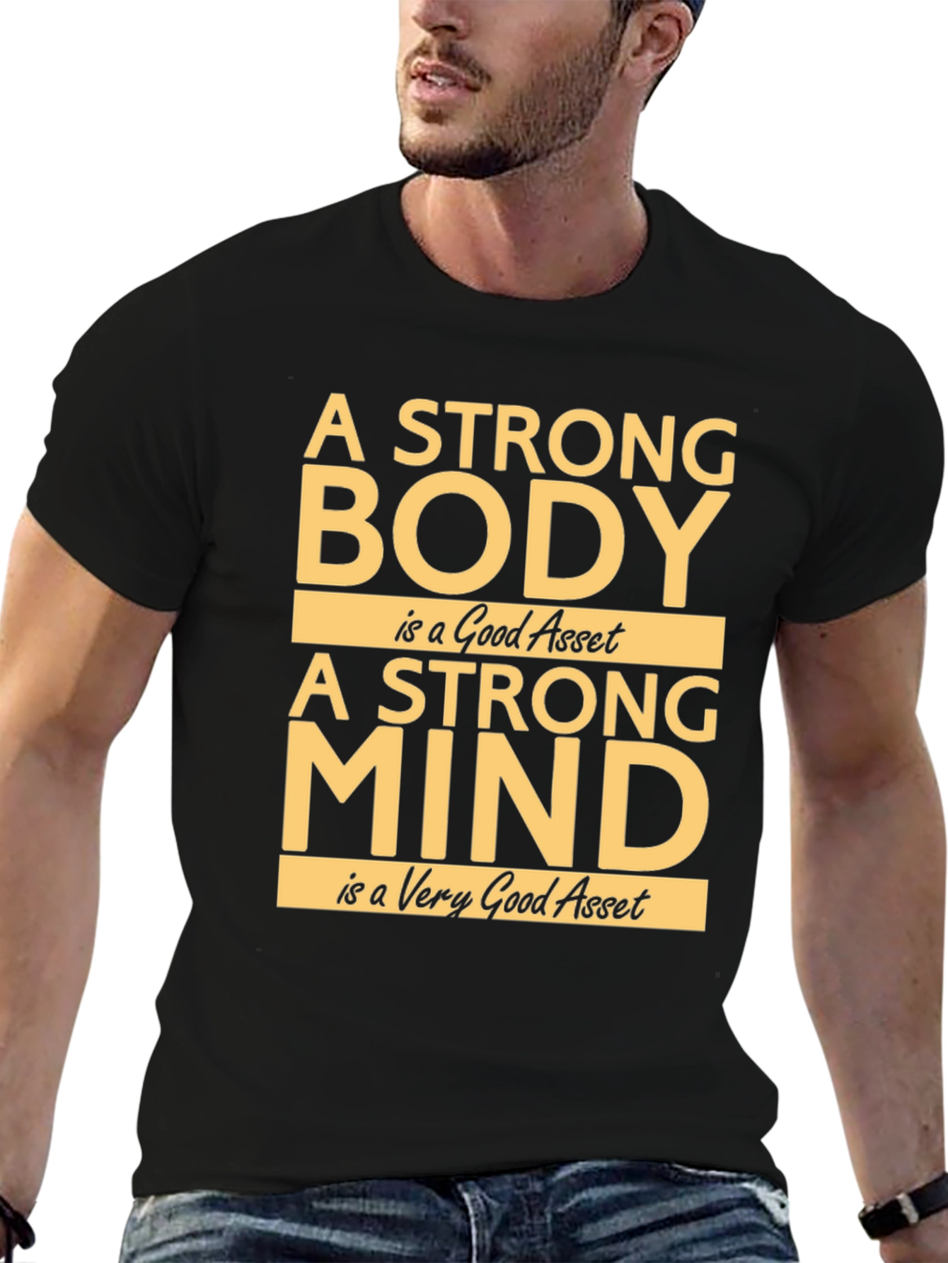 Strong Body Strong Mind Graphic Tee - Black