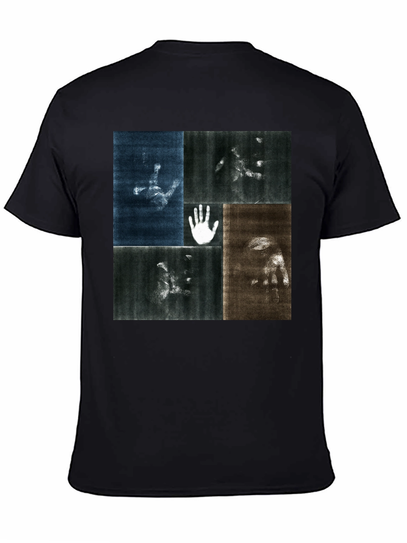 Abstract Hand Print Black T-Shirt