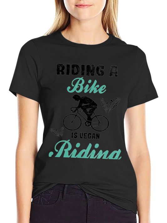 Vegan Bike Riding T-Shirt - Black