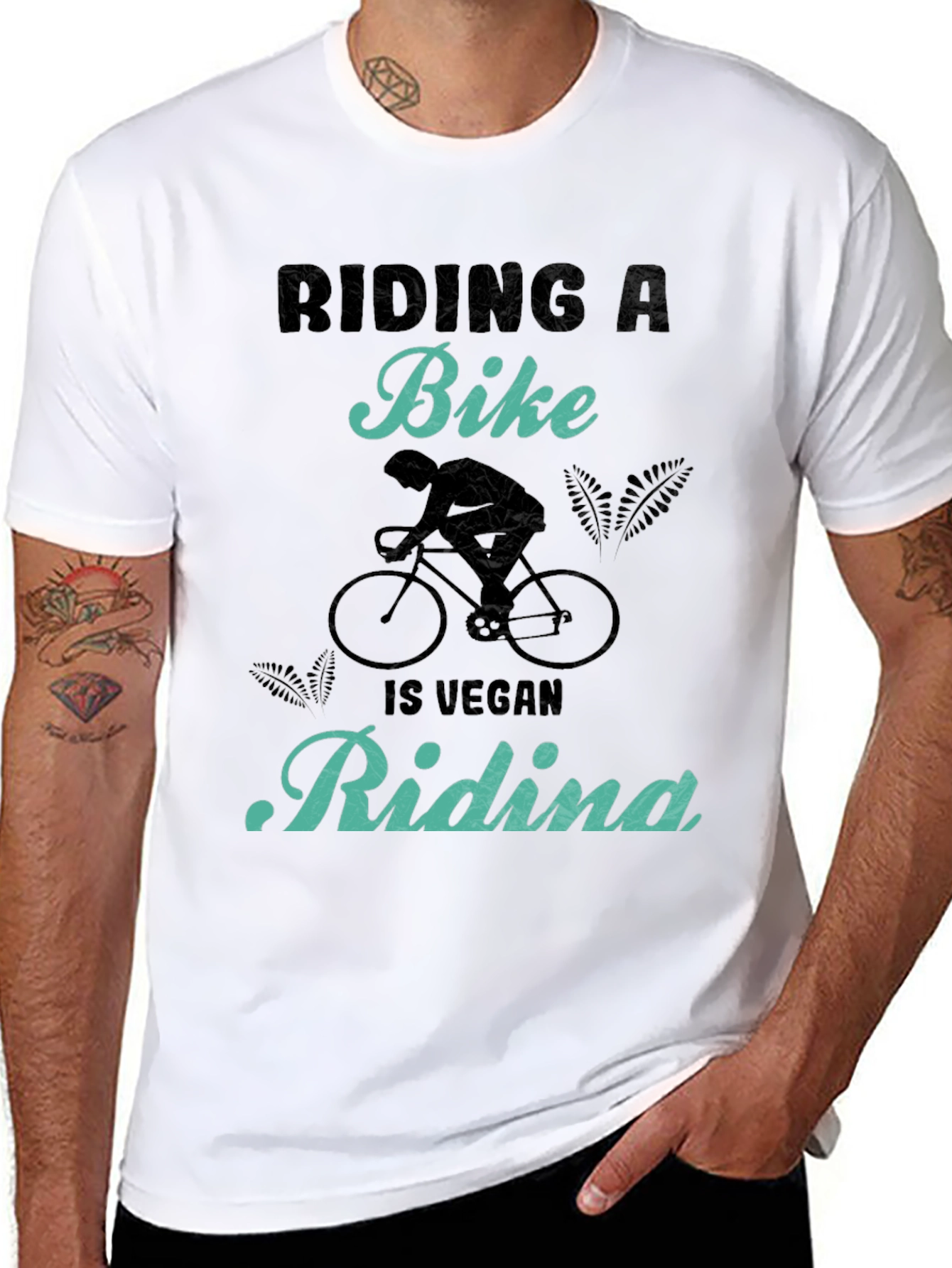 Vegan Bike Riding T-Shirt - Black