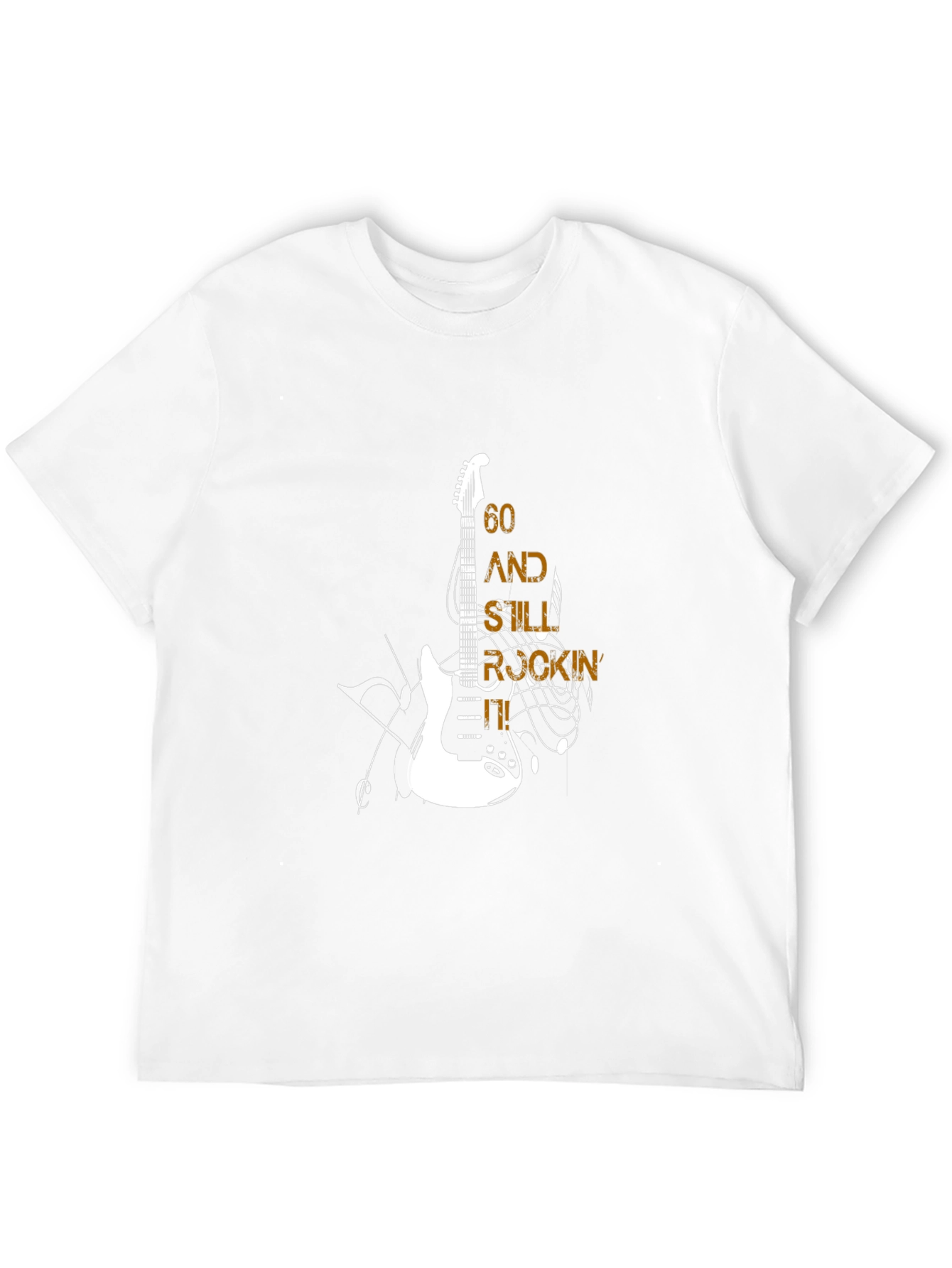 60 and Still Rockin Guitar Graphic T-Shirt