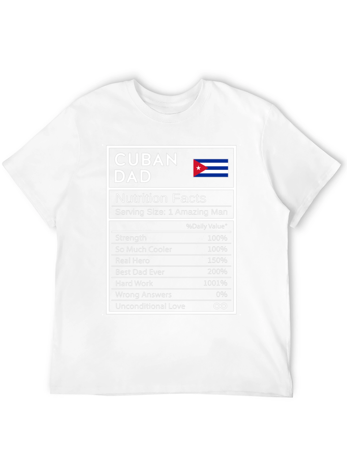 Cuban Dad Nutrition Facts T-Shirt