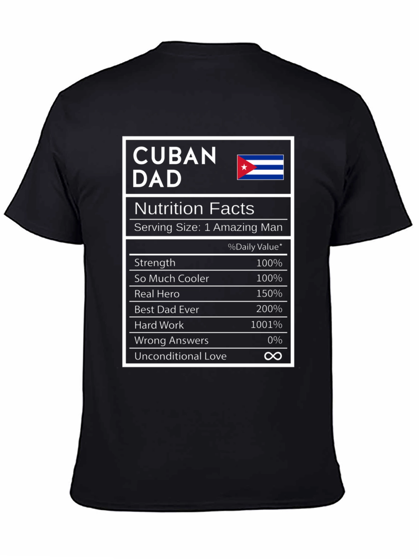 Cuban Dad Nutrition Facts T-Shirt