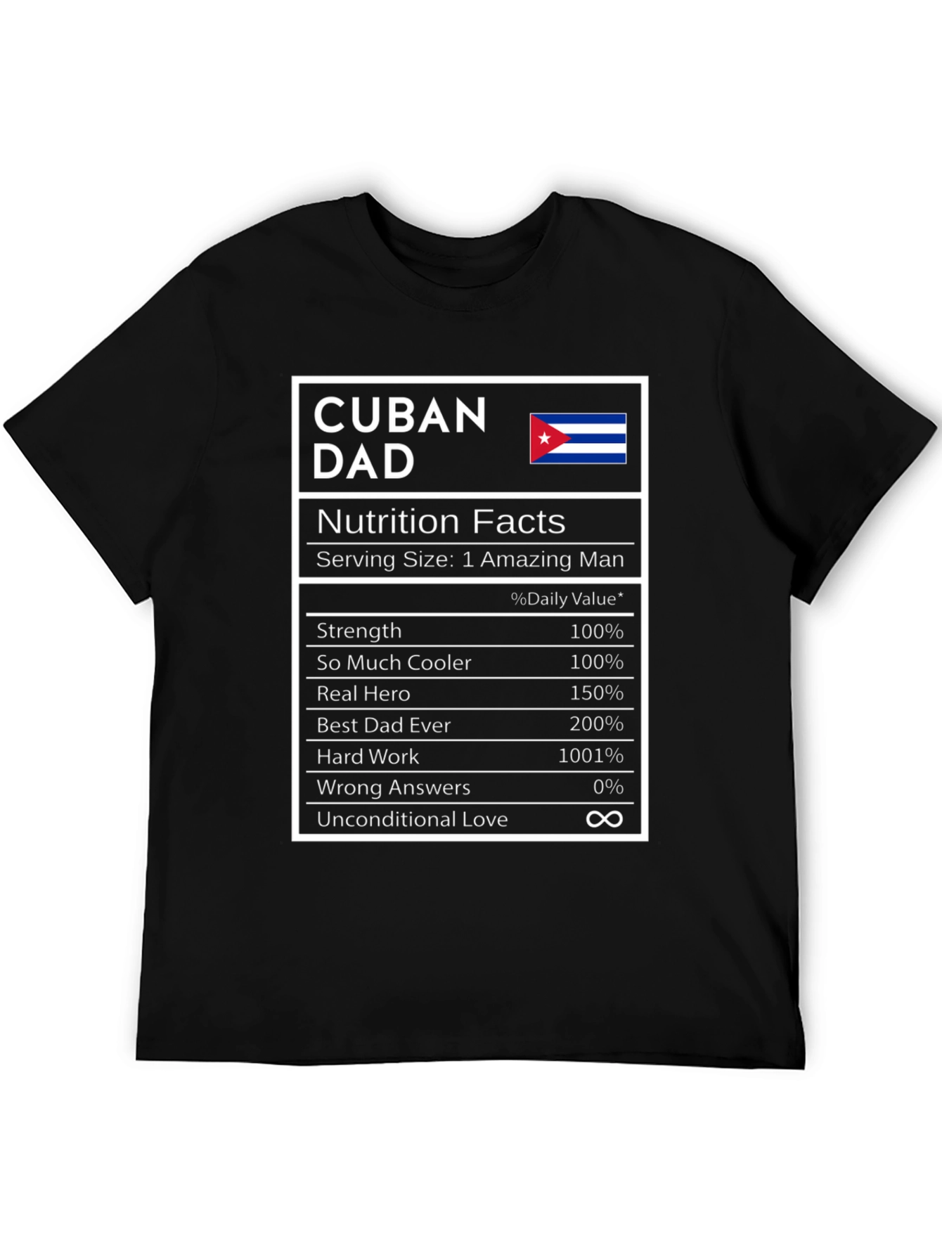 Cuban Dad Nutrition Facts T-Shirt