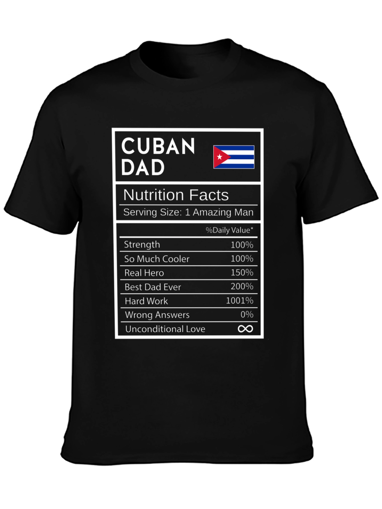 Cuban Dad Nutrition Facts T-Shirt