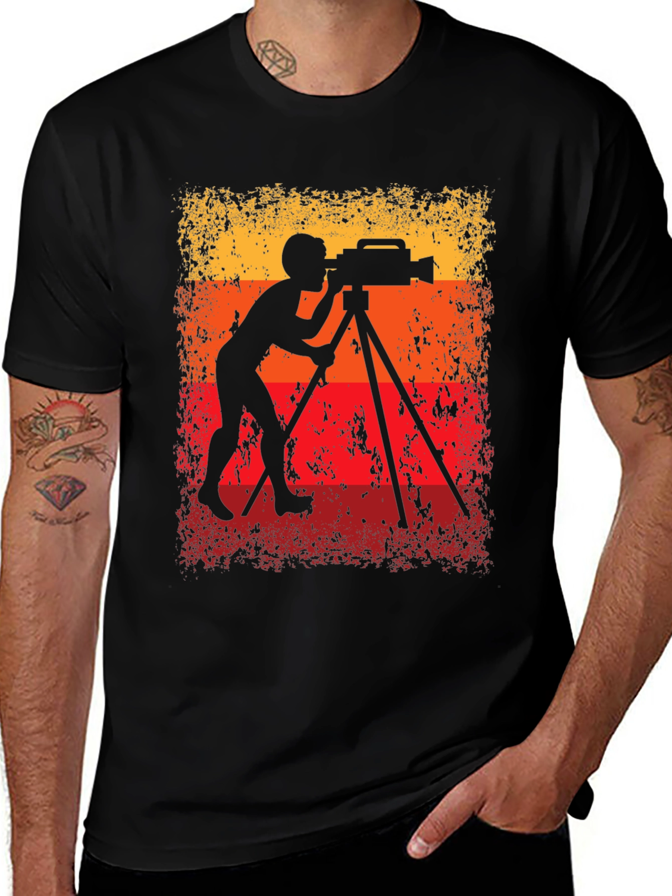 Retro Cameraman Silhouette Graphic Tee