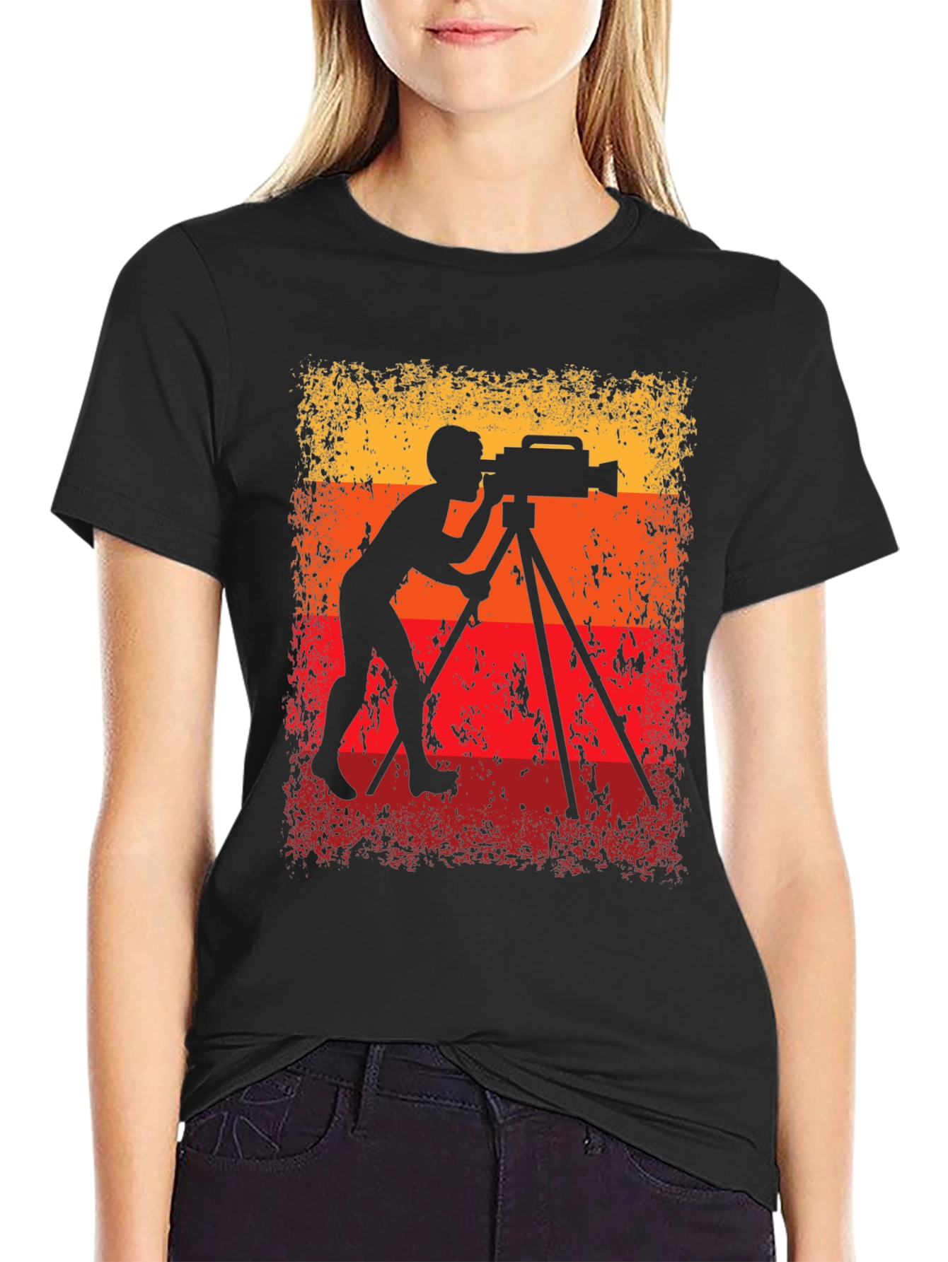 Retro Cameraman Silhouette Graphic Tee