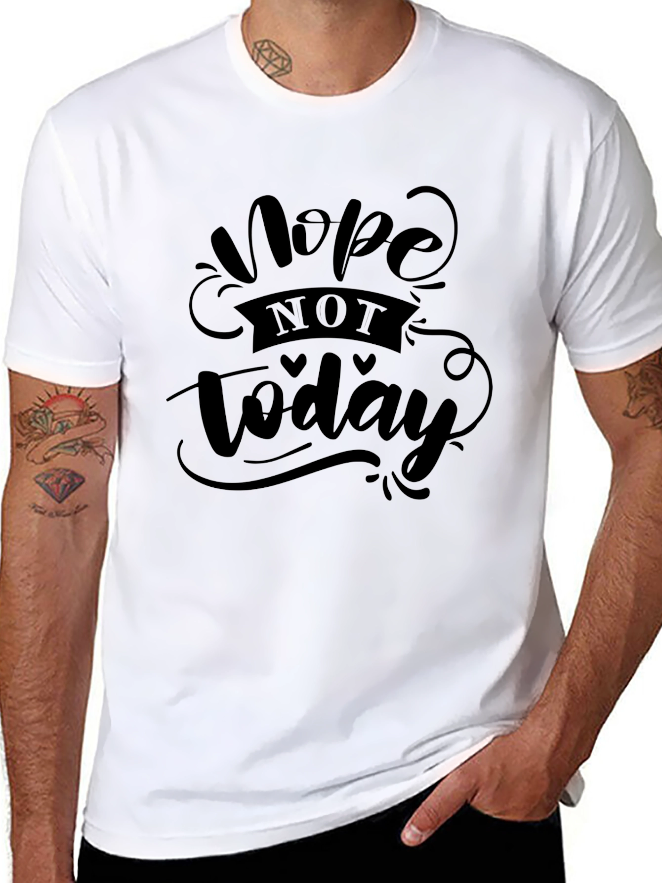Nope Not Today Graphic Tee - Comfy Black T-Shirt
