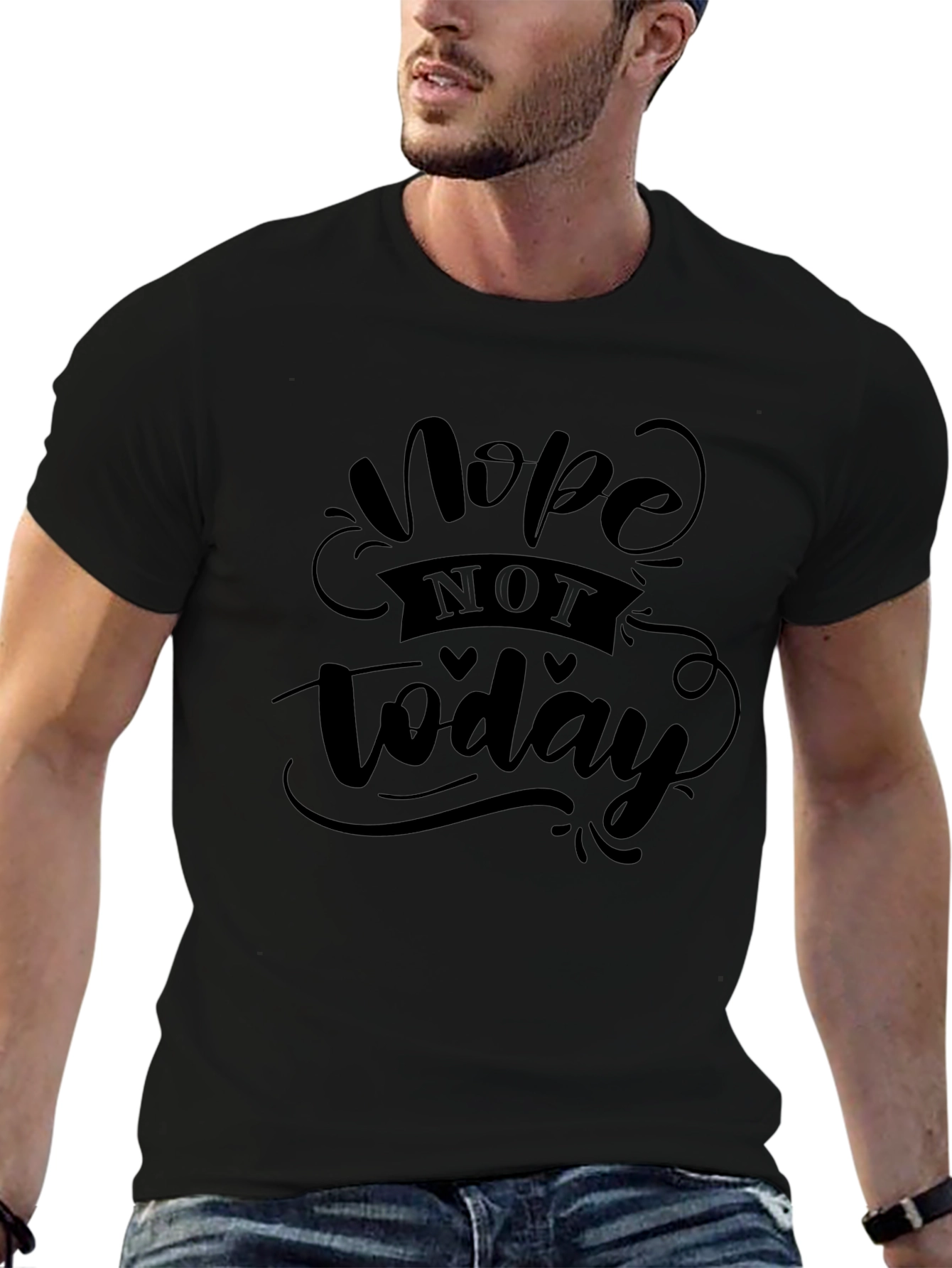 Nope Not Today Graphic Tee - Comfy Black T-Shirt