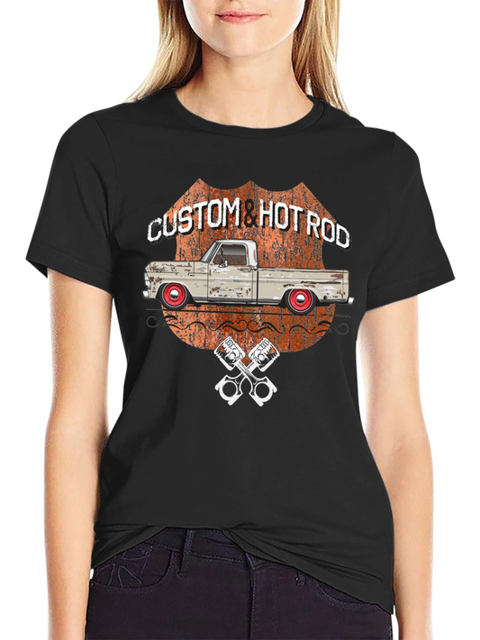 Custom Hot Rod Truck Graphic Tee - Mens Black T-Shirt