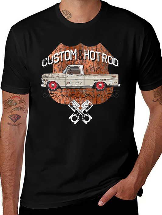 Custom Hot Rod Truck Graphic Tee - Mens Black T-Shirt