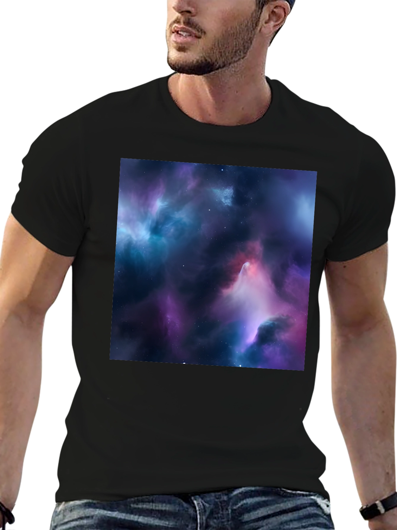 Nebula Print Black T-Shirt