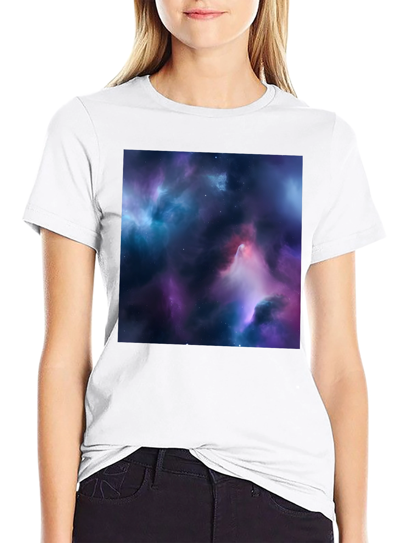 Nebula Print Black T-Shirt
